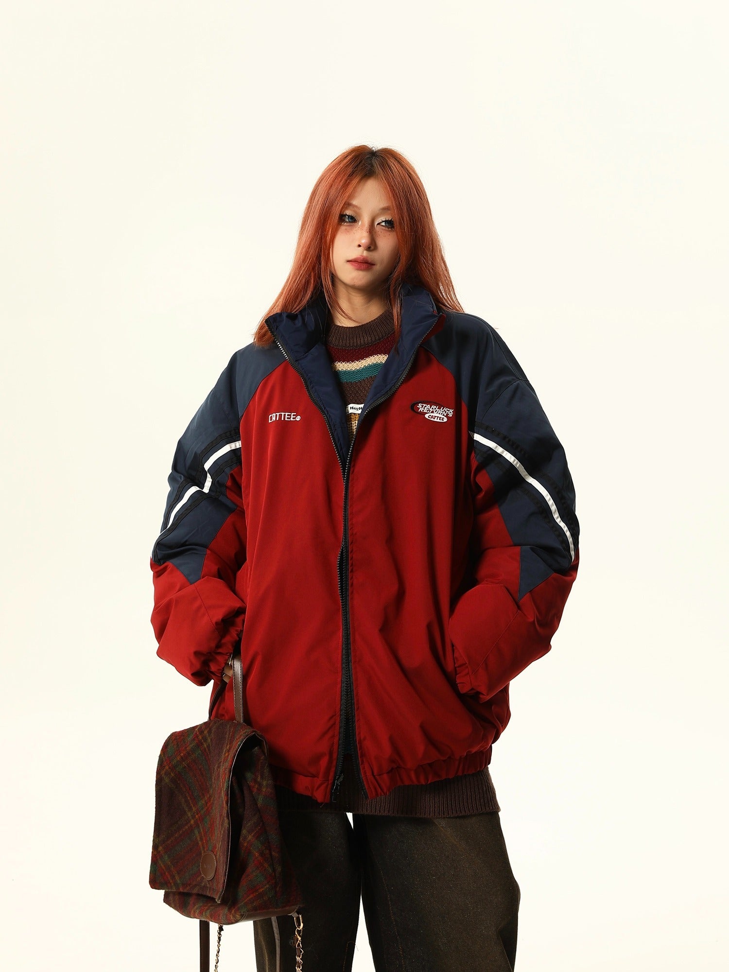 Vintage-Style Athletic Track Jacket