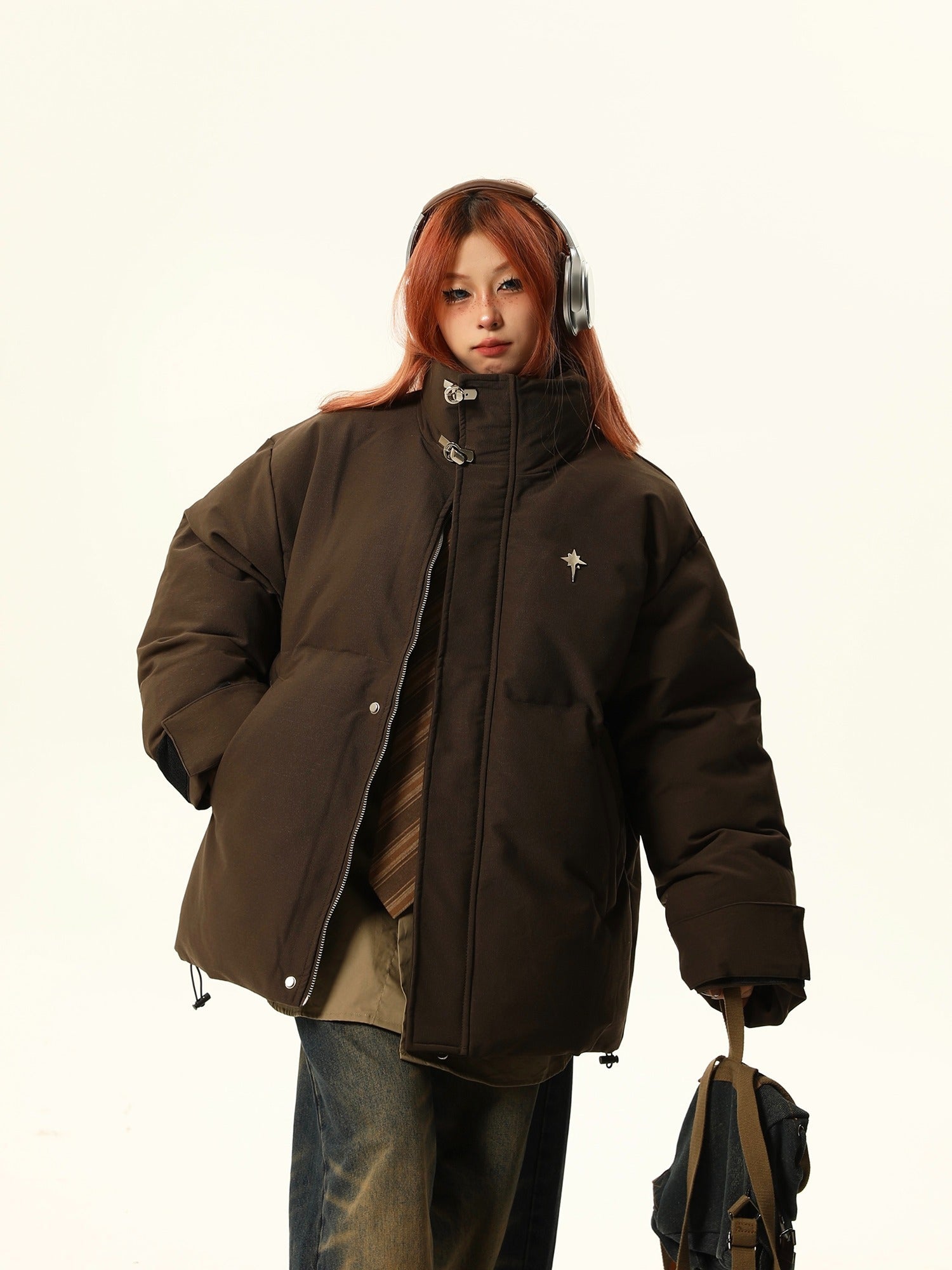 Oversized Stand-Up Collar Puffer Jacket