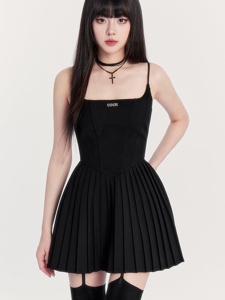 Gothic Pleated Cami Dress