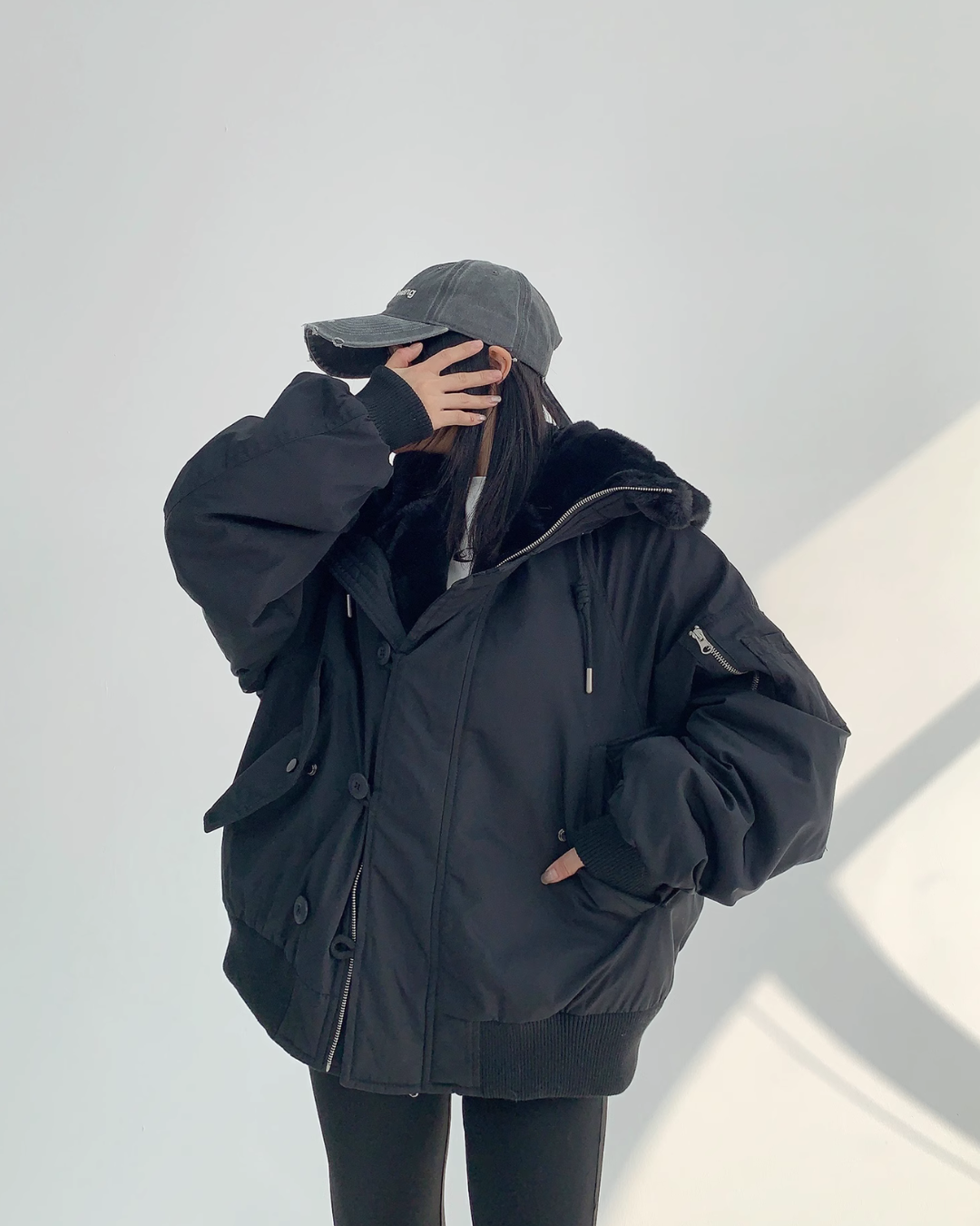 Frost Sherpa-Collar Bomber Jacket