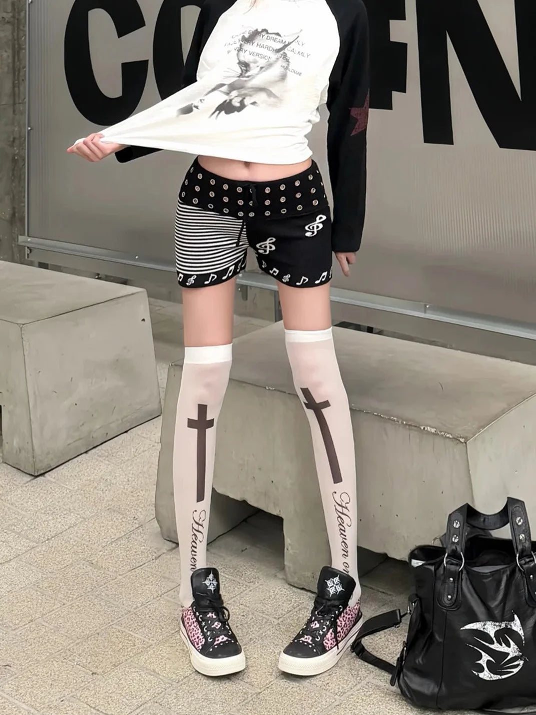 Pink Leopard Studded Platform Sneakers - view 4