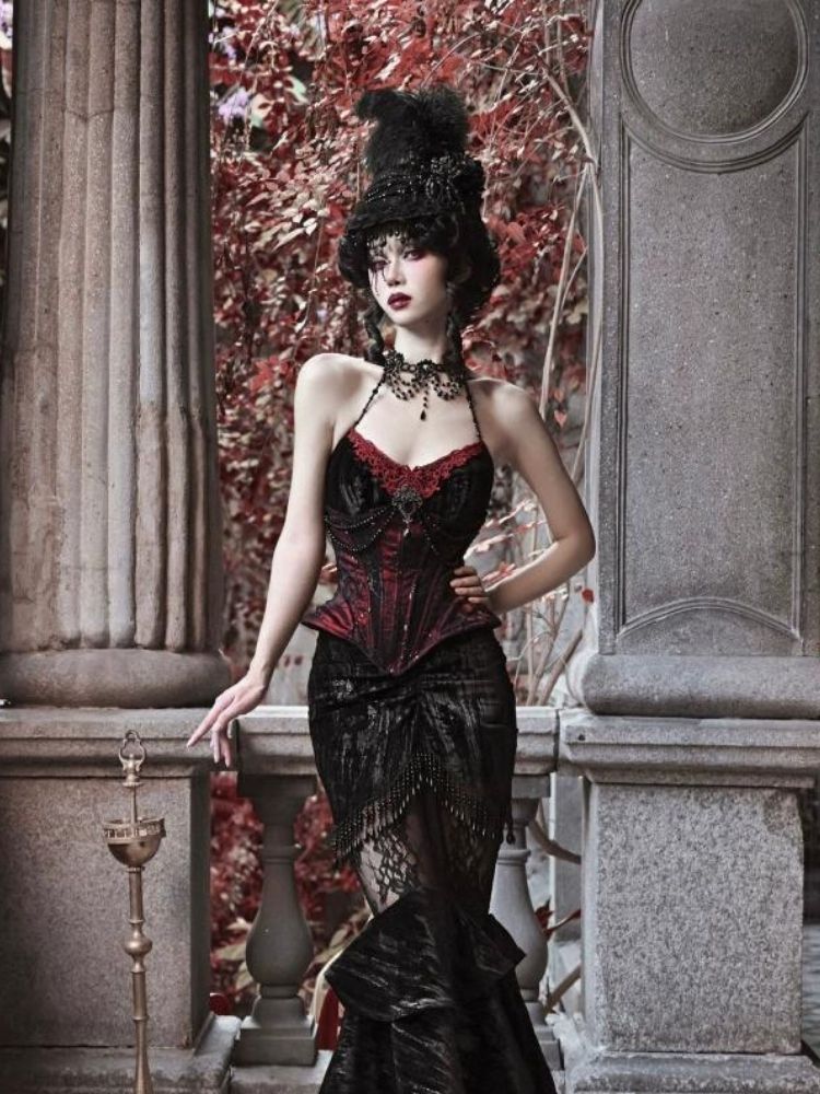 Gothic Spider Queen Corset Set