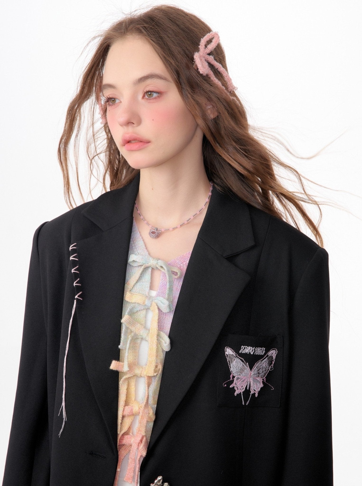 Butterfly Embroidered Blazer