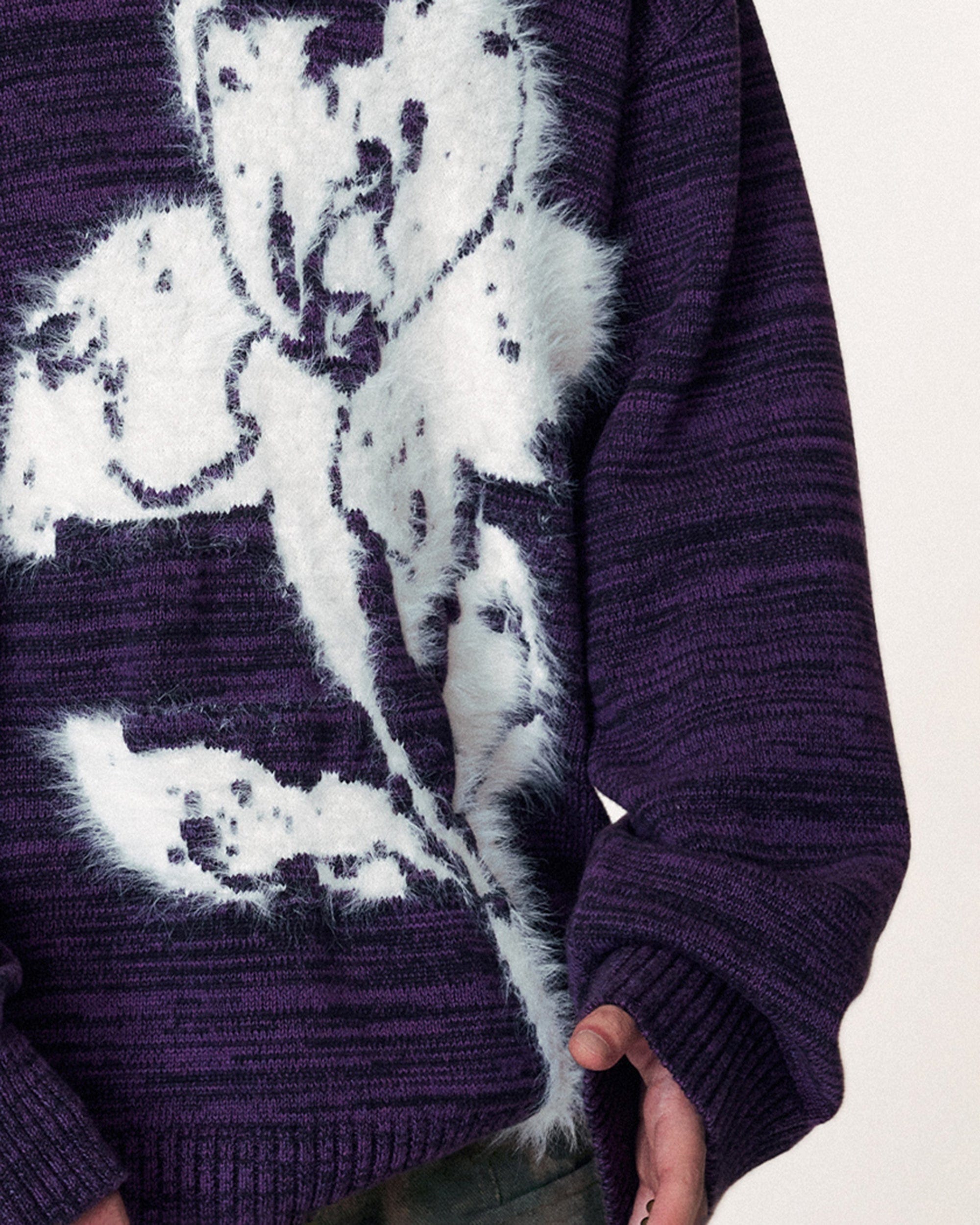 Abstract Print Purple Sweater