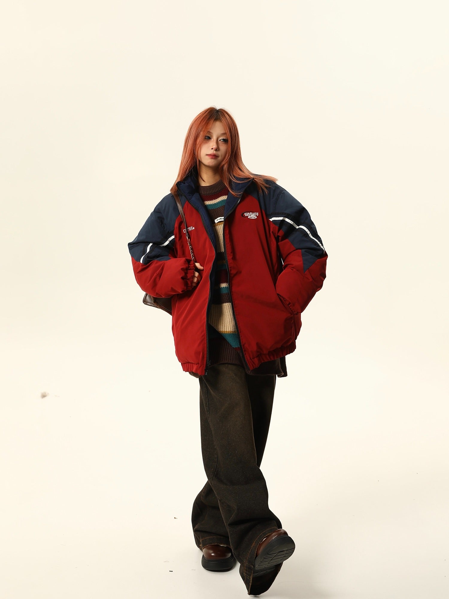 Vintage-Style Athletic Track Jacket