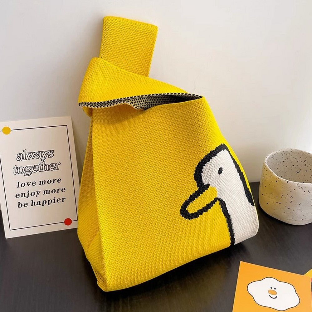 Retro Pattern Knit Storage Pouch