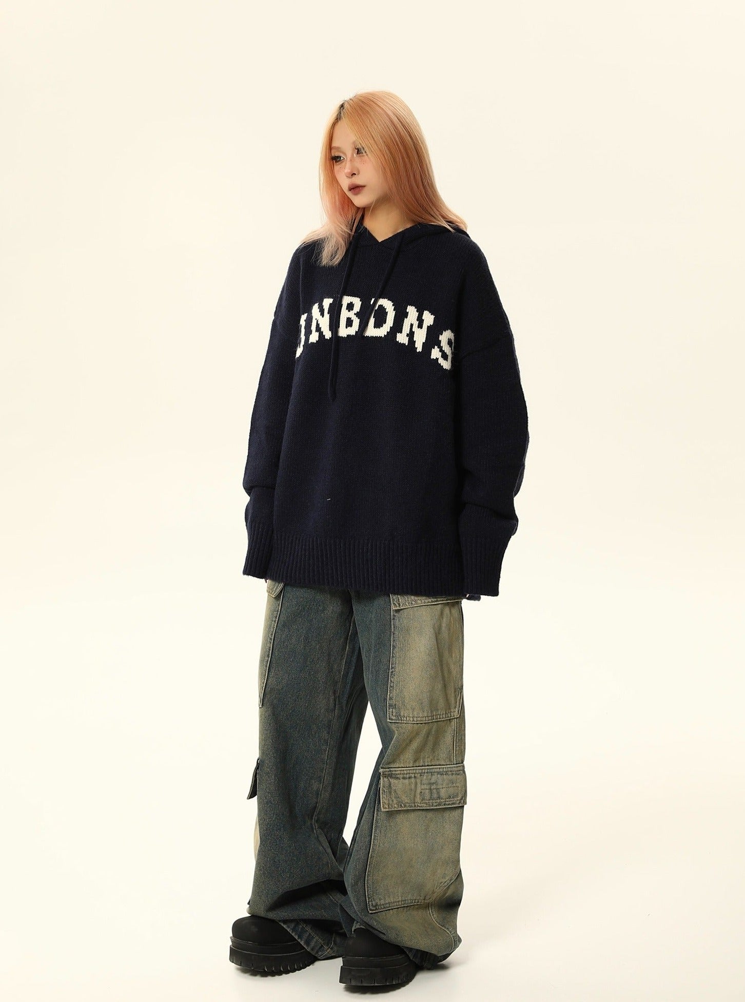 UNBDNS Hooded Knit Sweater Jacket