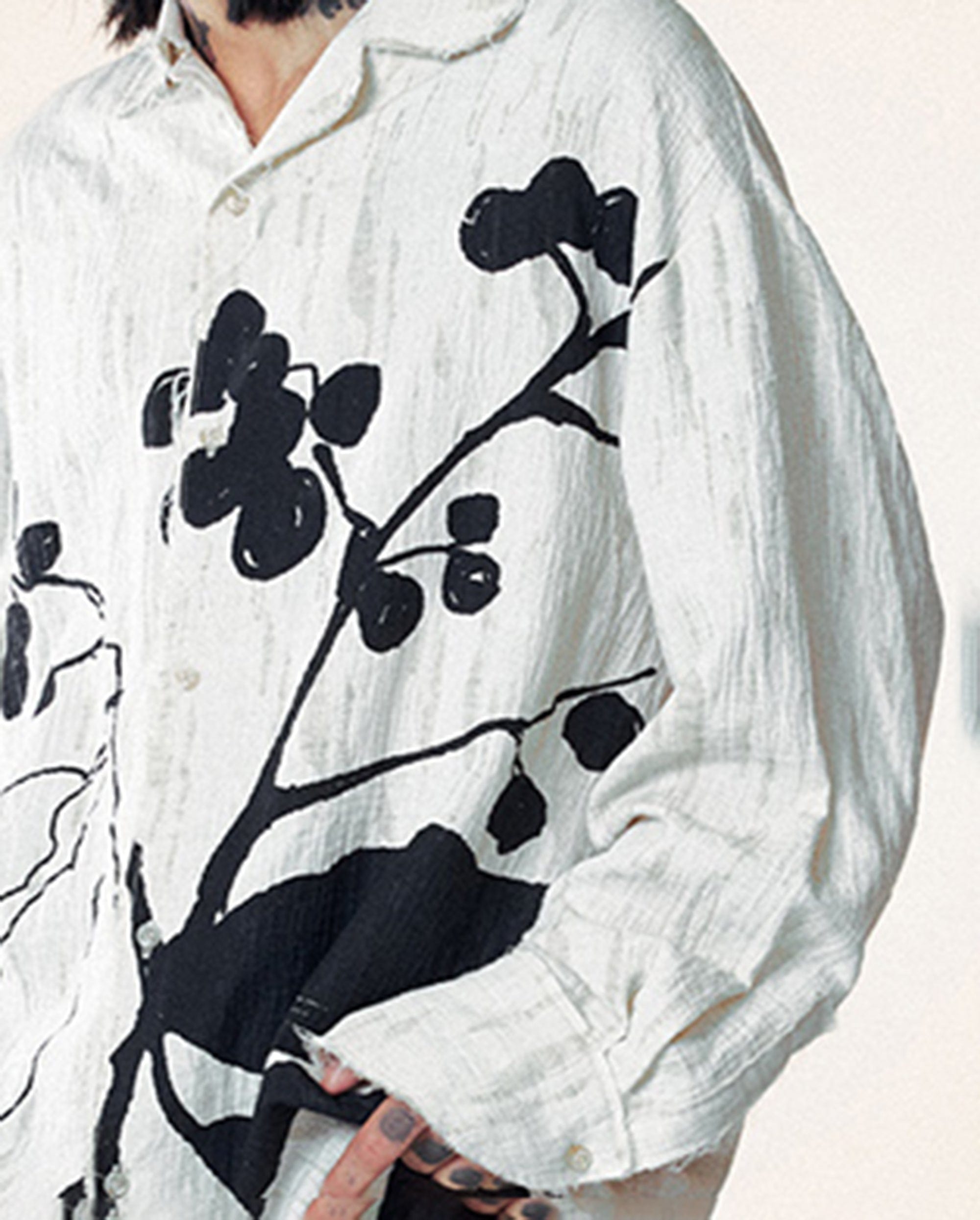 Ink Flower Linen Shirt