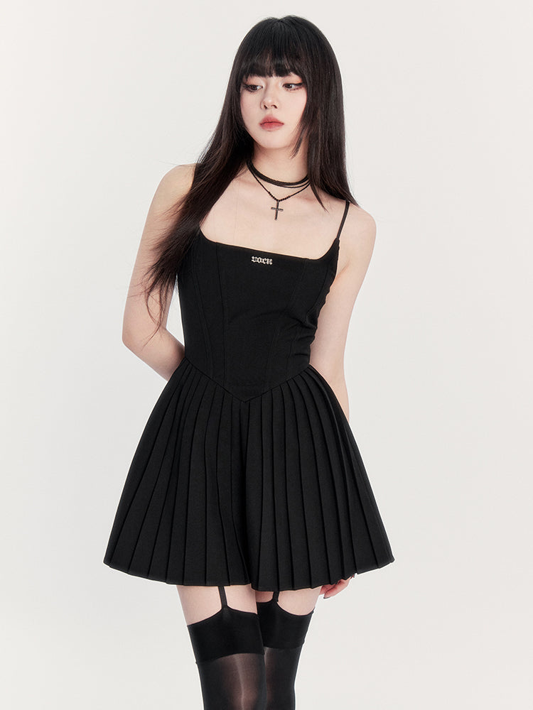 Gothic Pleated Cami Dress