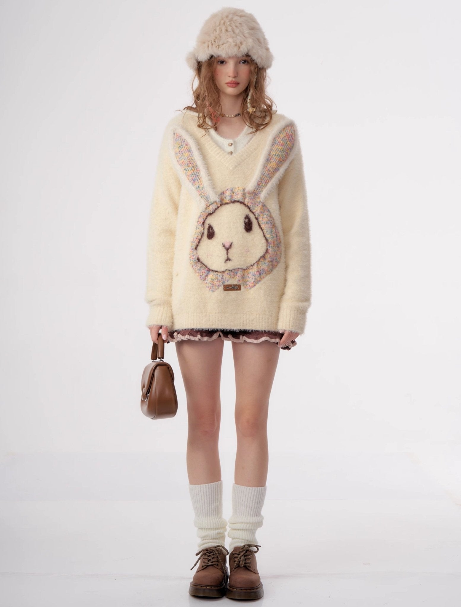 Fluffy Rabbit Cream Sweater