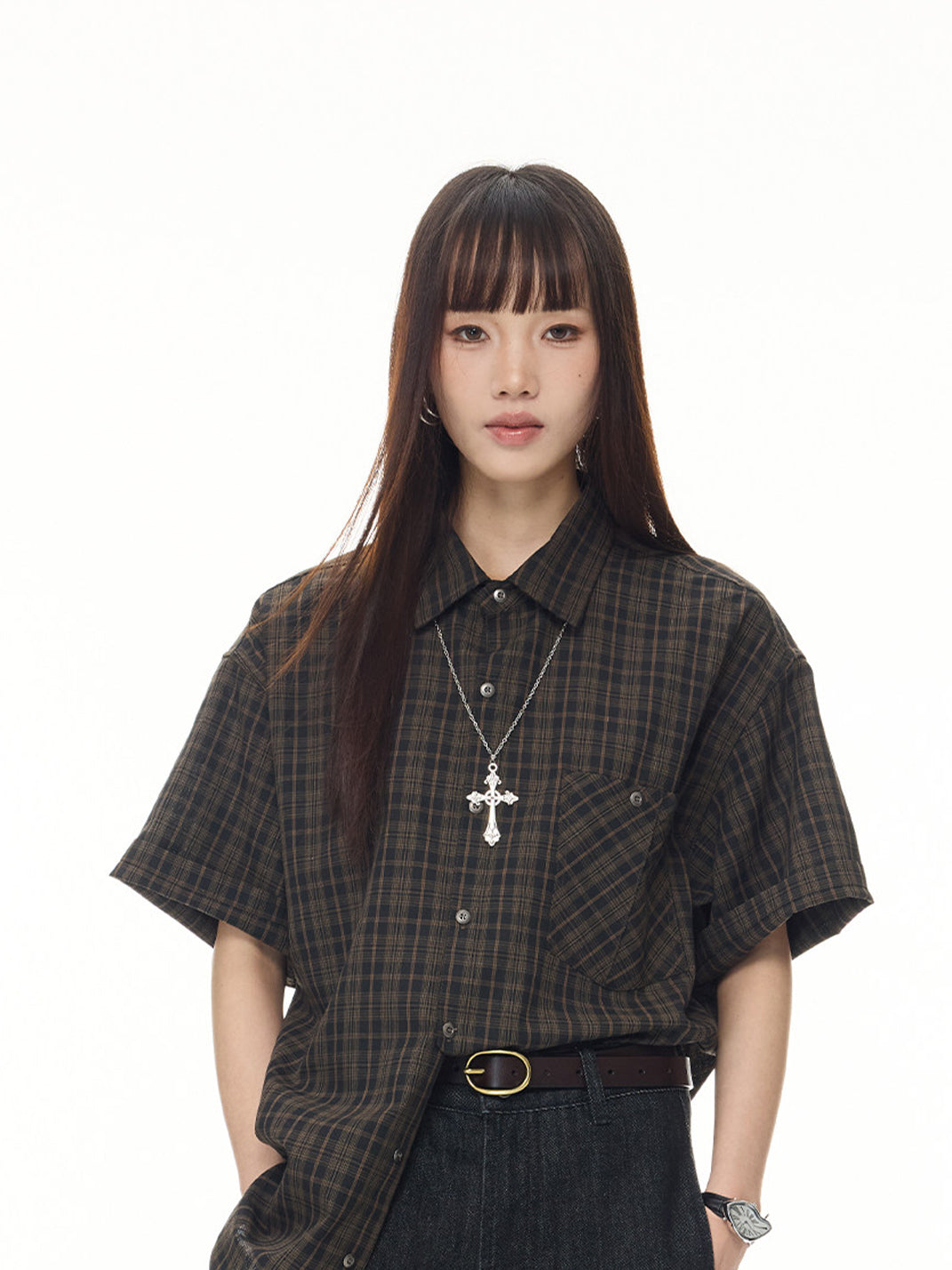 Vintage Short Sleeve Plaid Shirt