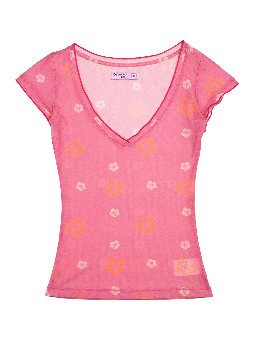 Floral Deep-V Graphic Tee
