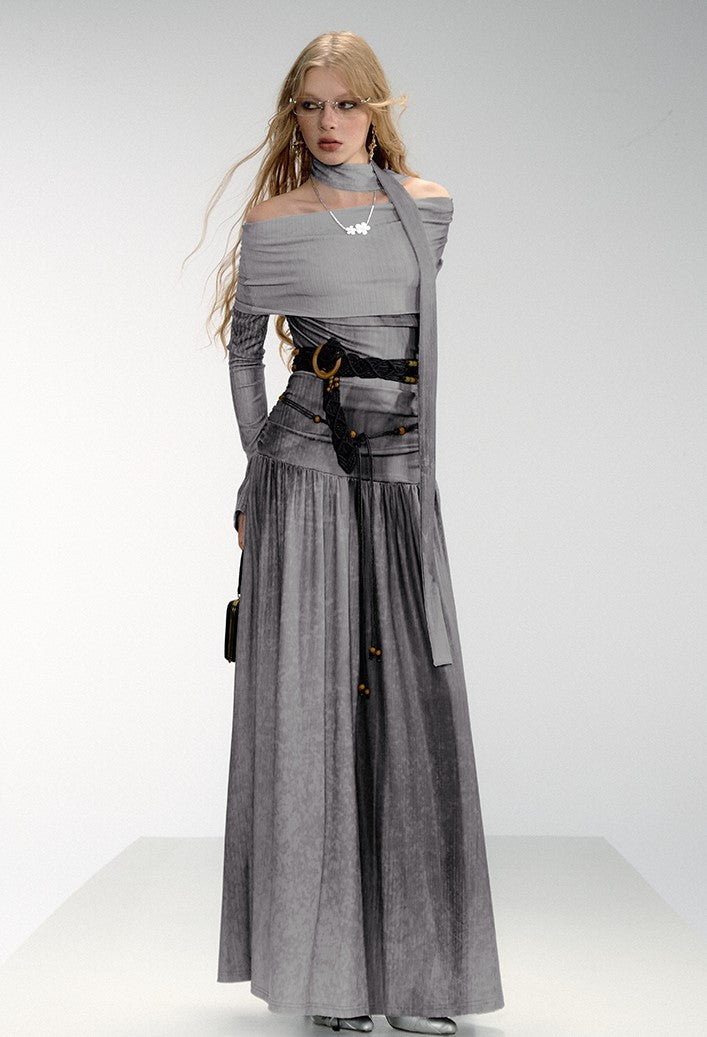 Off-Shoulder Gothic Maxi Dress