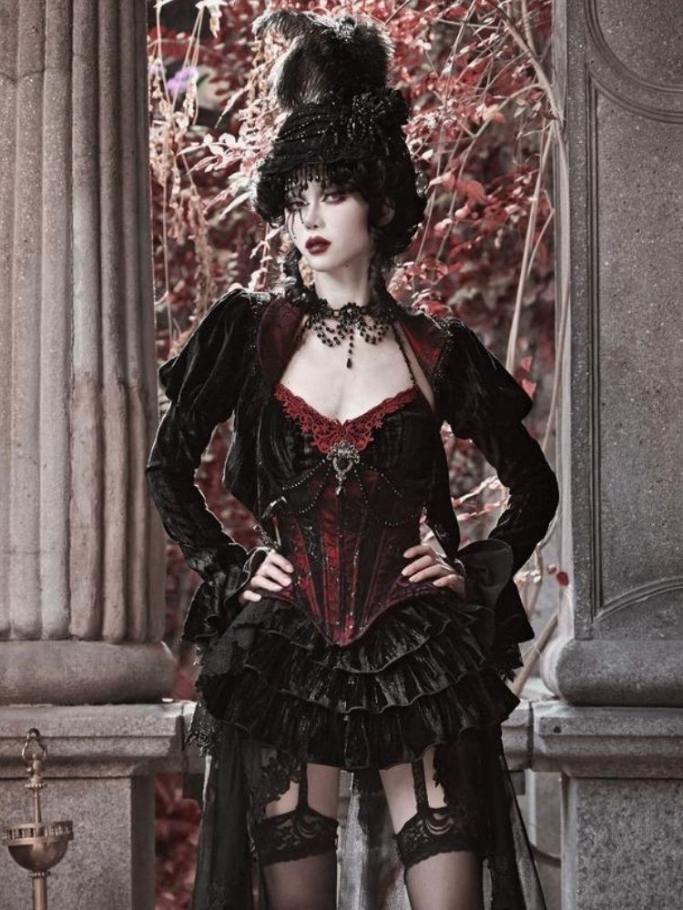 Gothic Spider Queen Corset Set