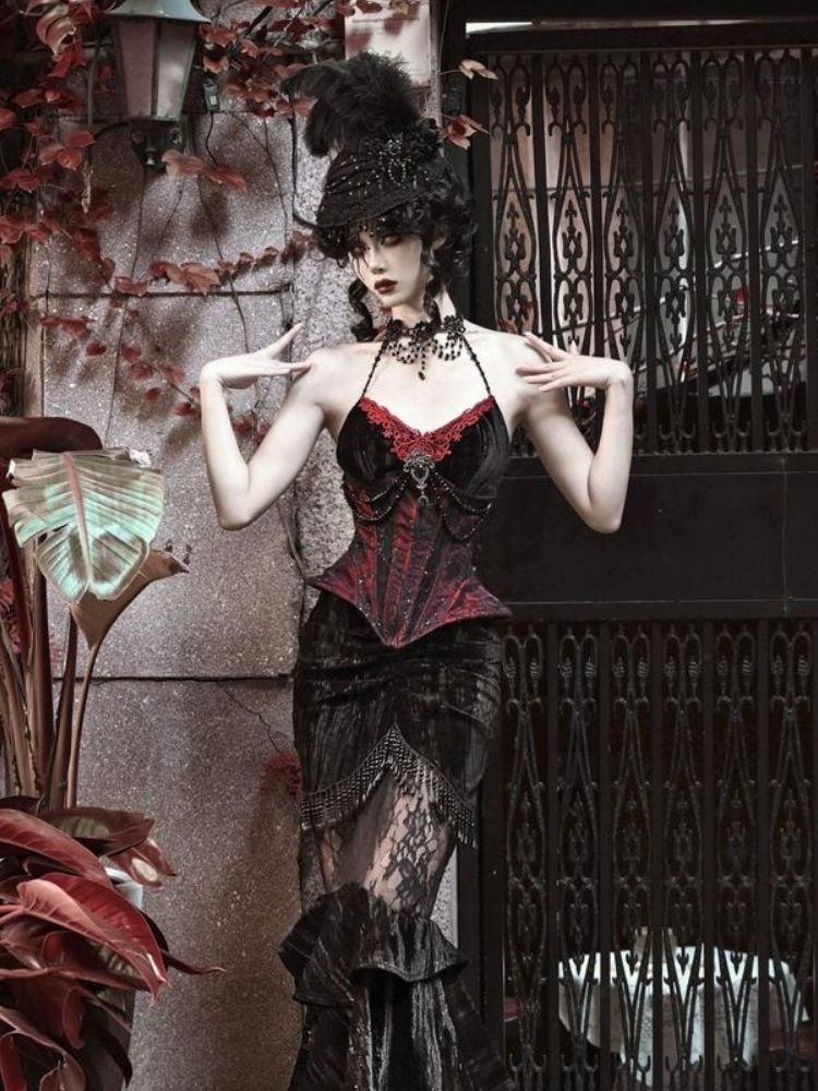 Gothic Spider Queen Corset Set