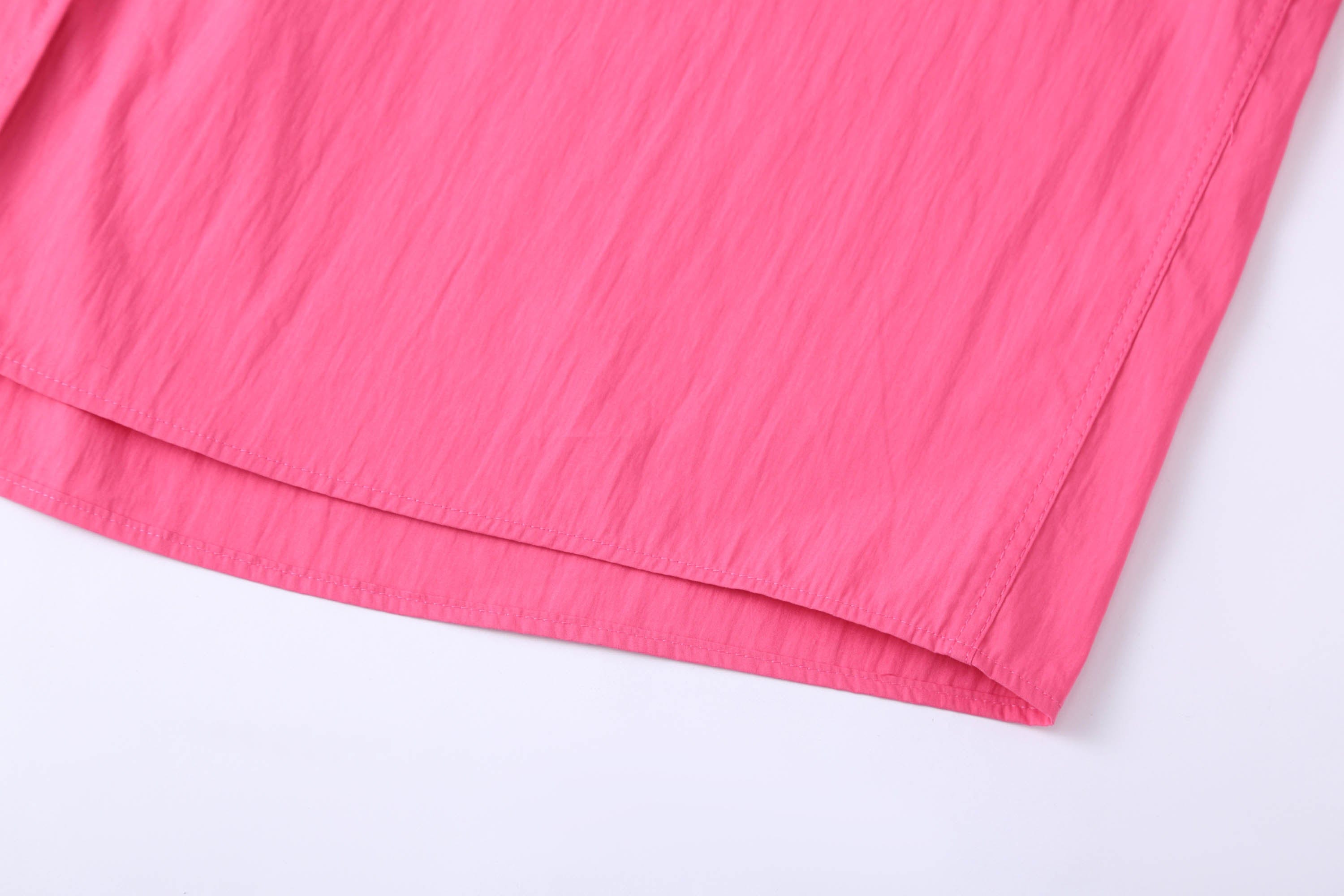 Oversized Crinkled Button-Up Shirt