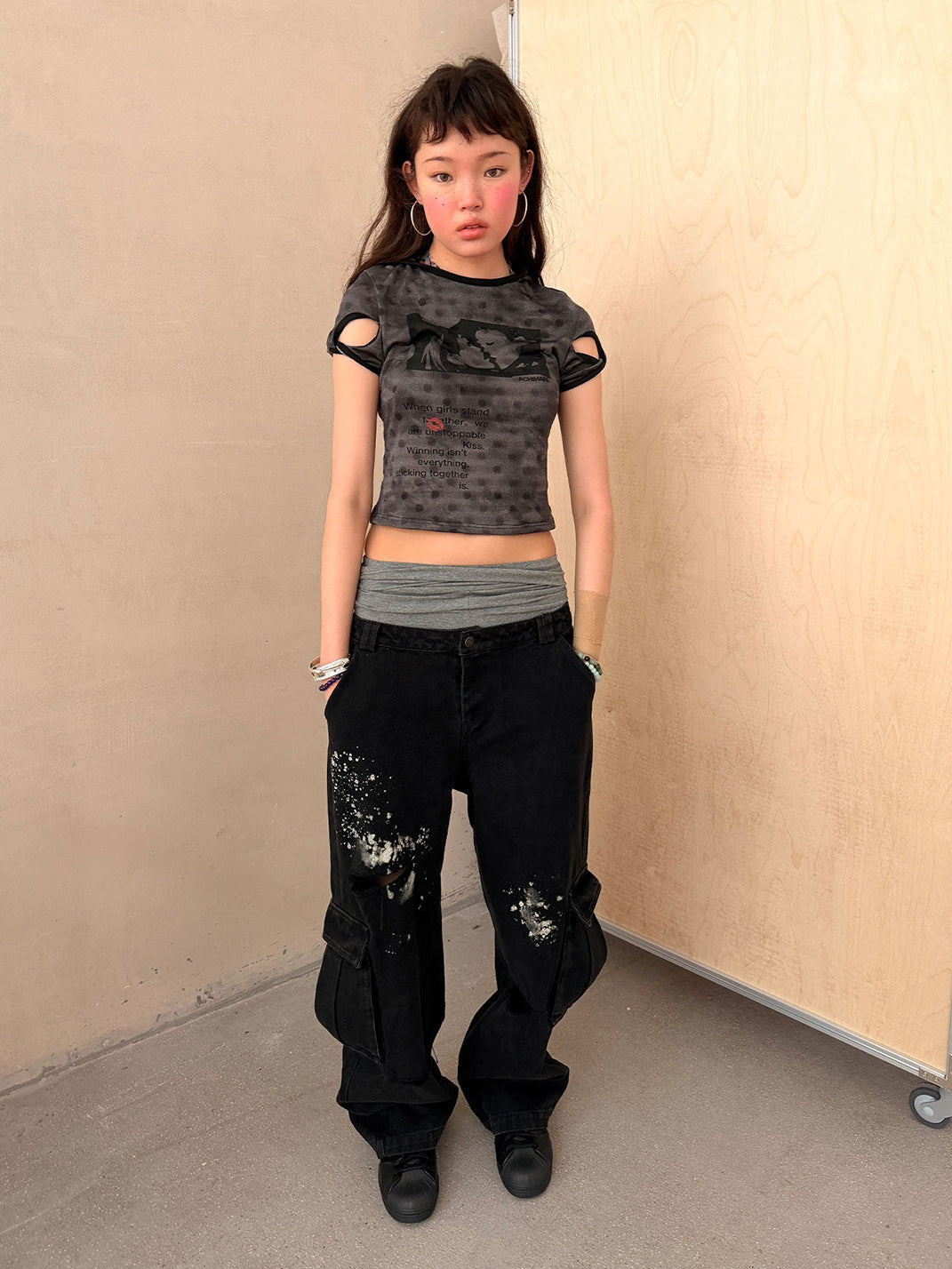 Distressed Washed Ripped Pants