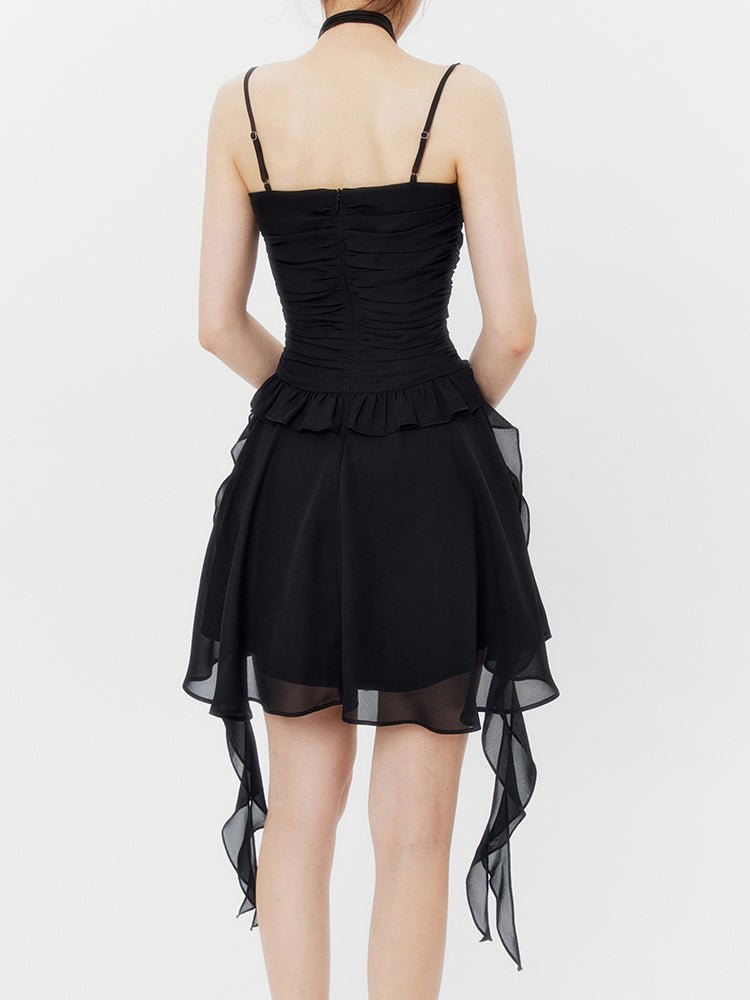 Ruffle Trim Mini Party Dress