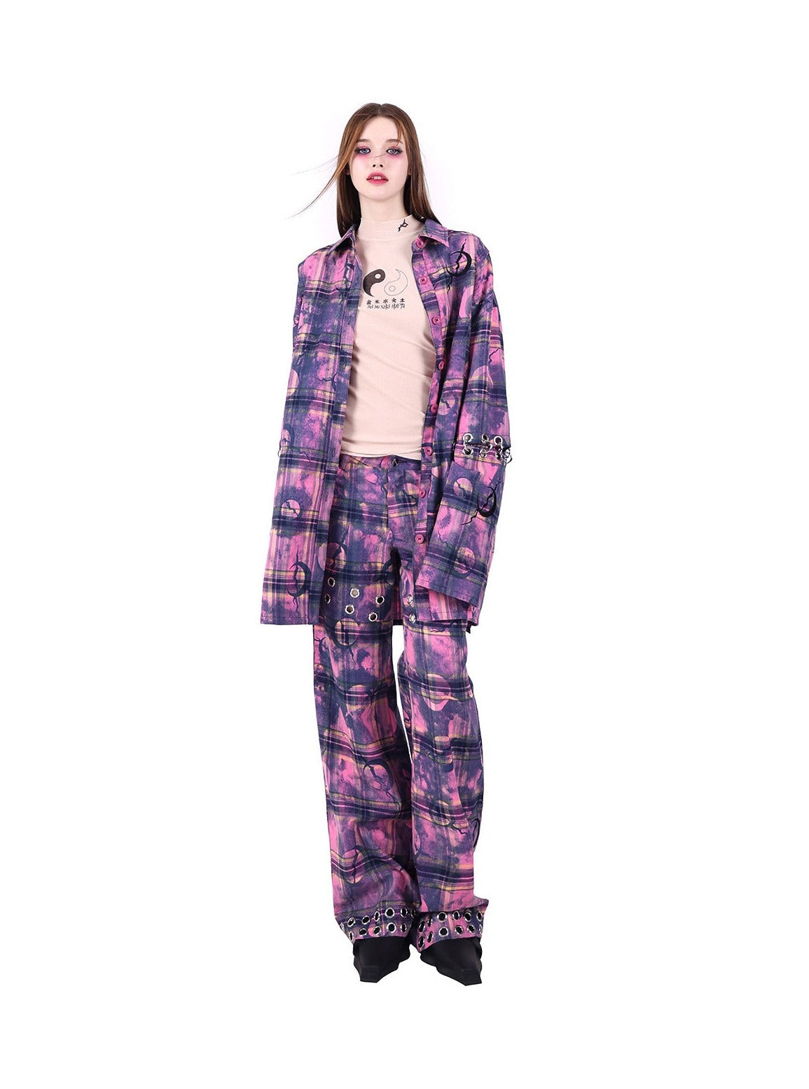 PINKSPINK Mystic Plaid Cargo Pants - Purple/Pink