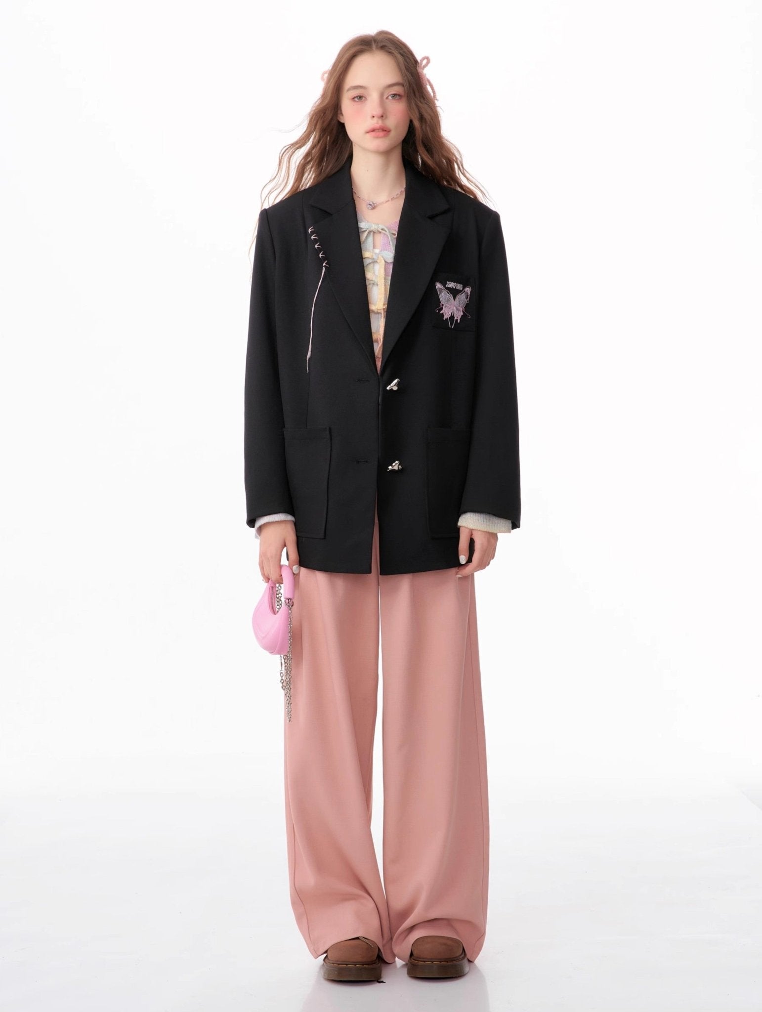 Butterfly Embroidered Blazer