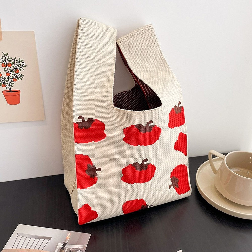Retro Pattern Knit Storage Pouch
