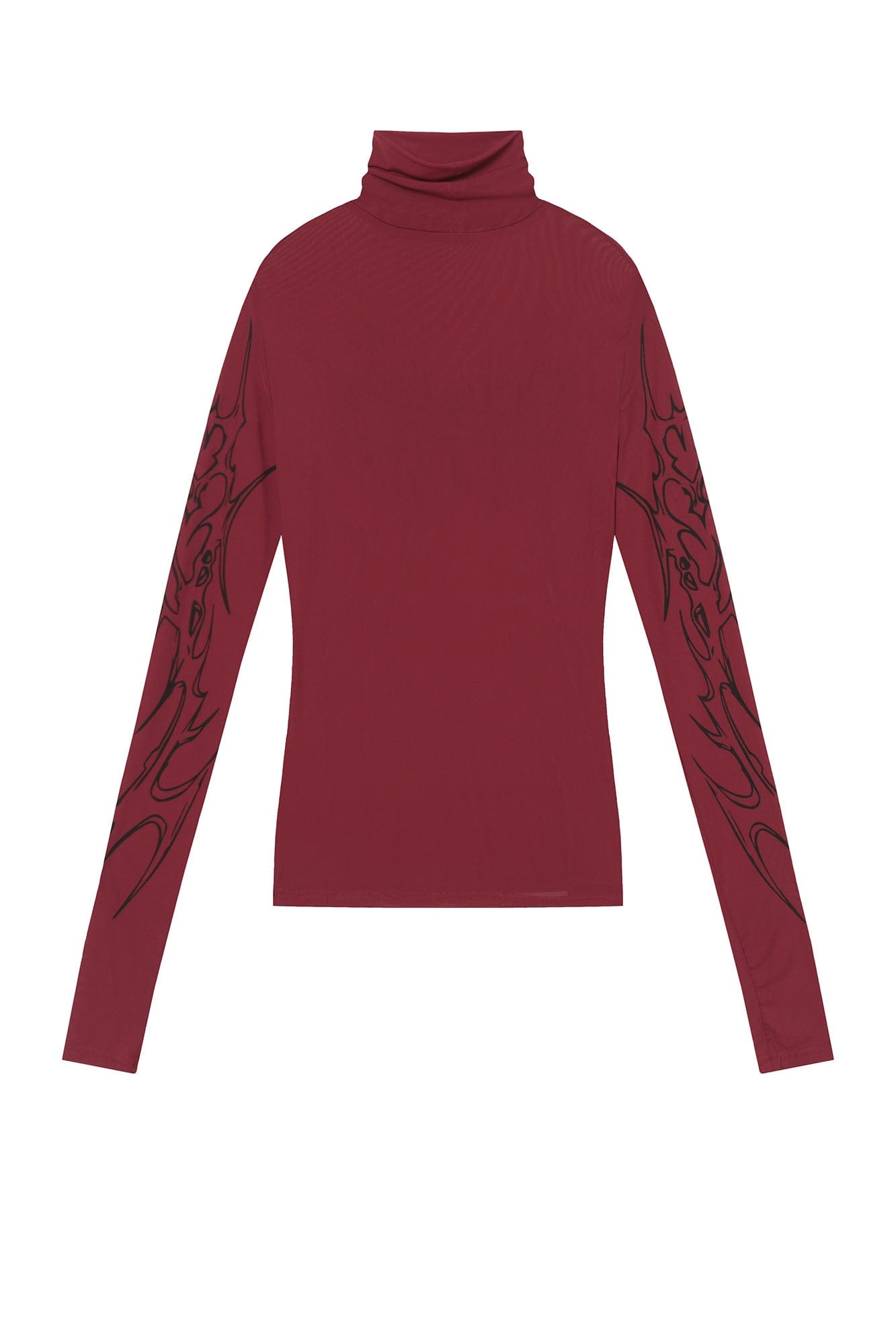 Abstract Gothic Sheer Mesh Graphic Top