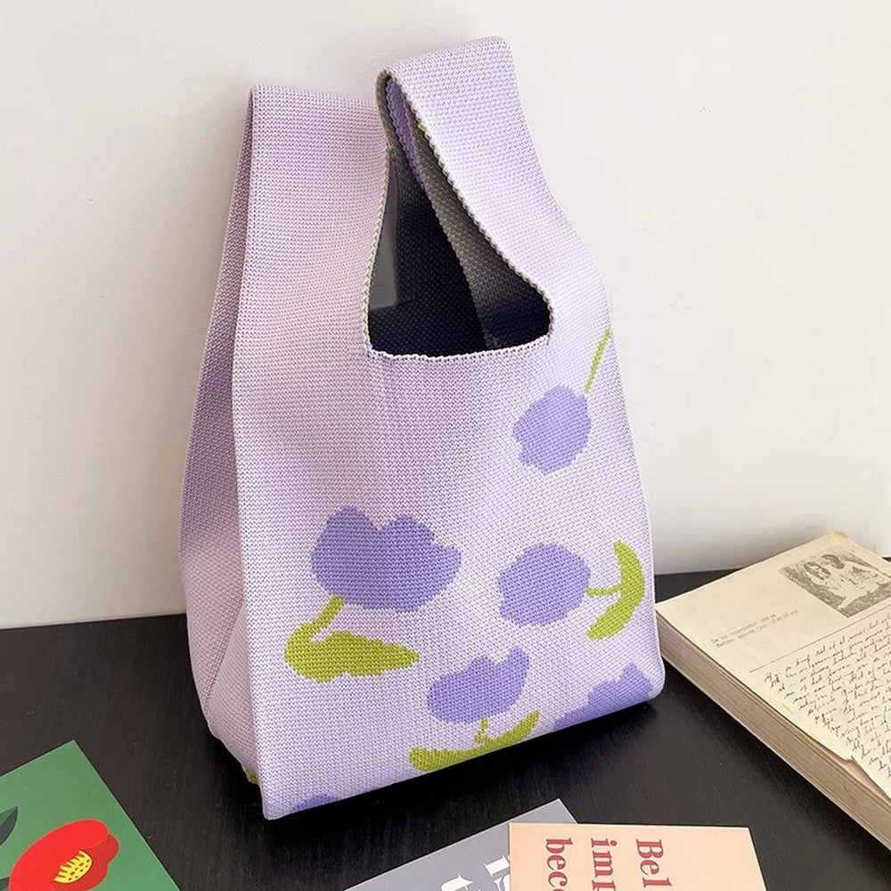 Retro Pattern Knit Storage Pouch