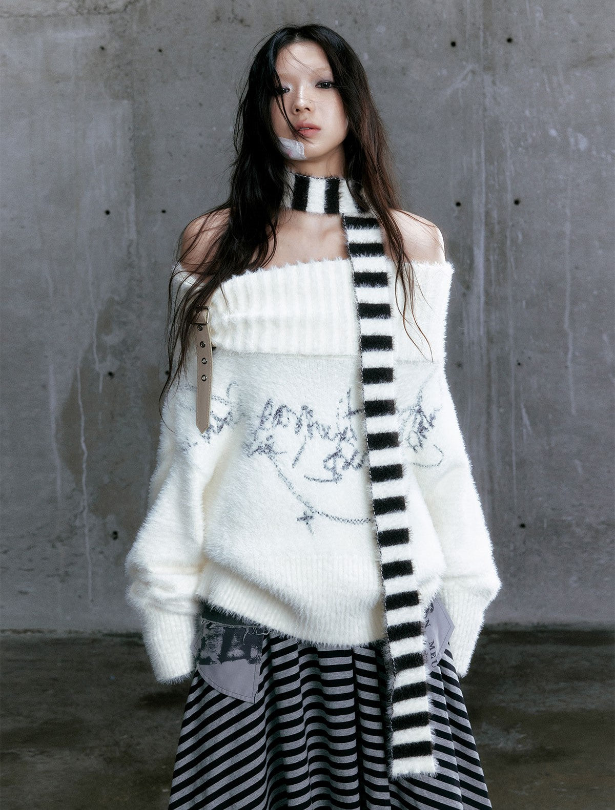 Plush Graphic Knit Sweater