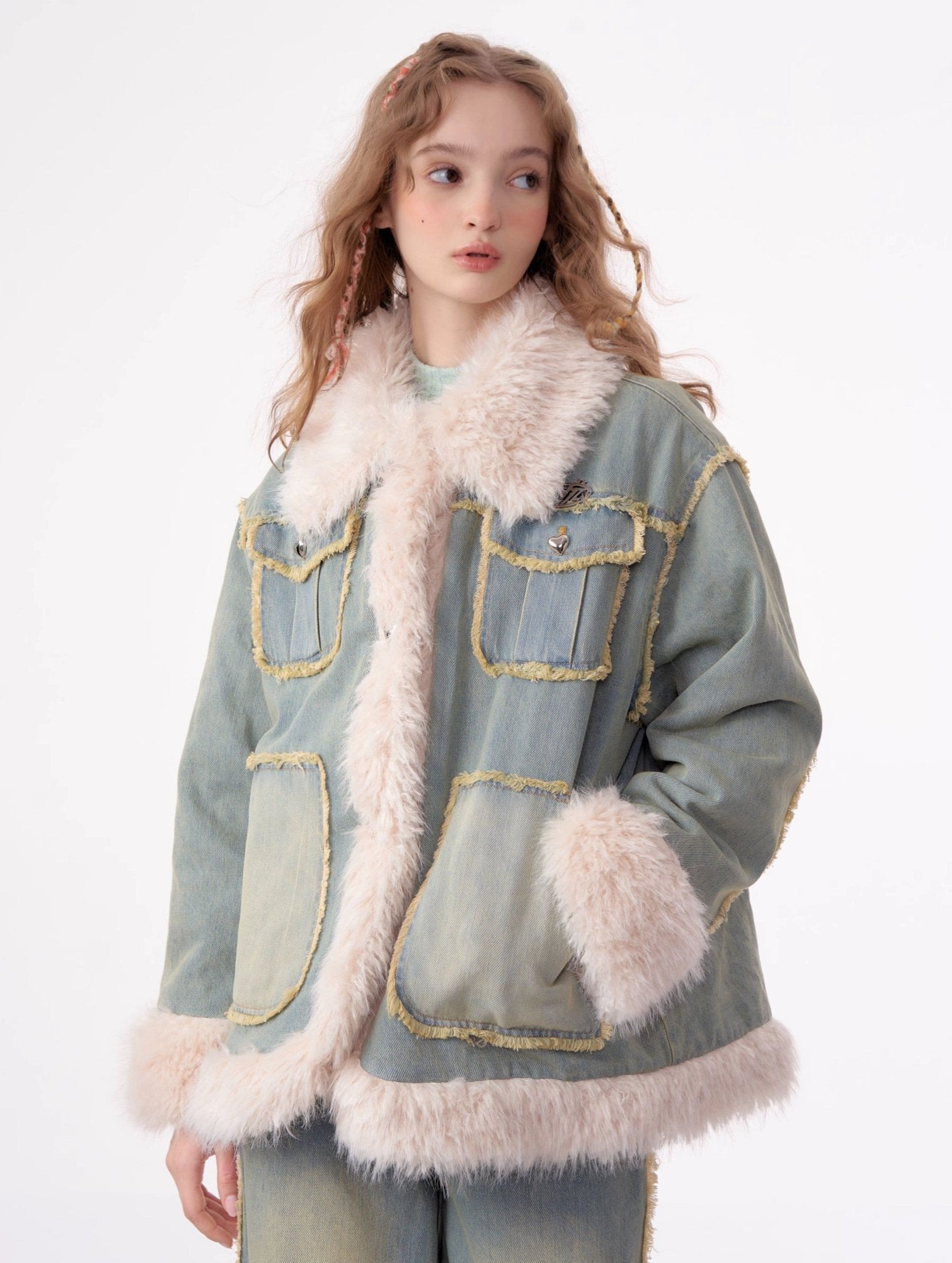 Fur Trim Denim Jacket