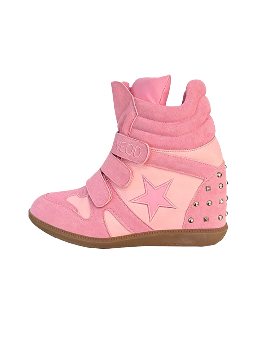 Star-Applique Double-Strap Wedge High-Top Sneakers - view 3
