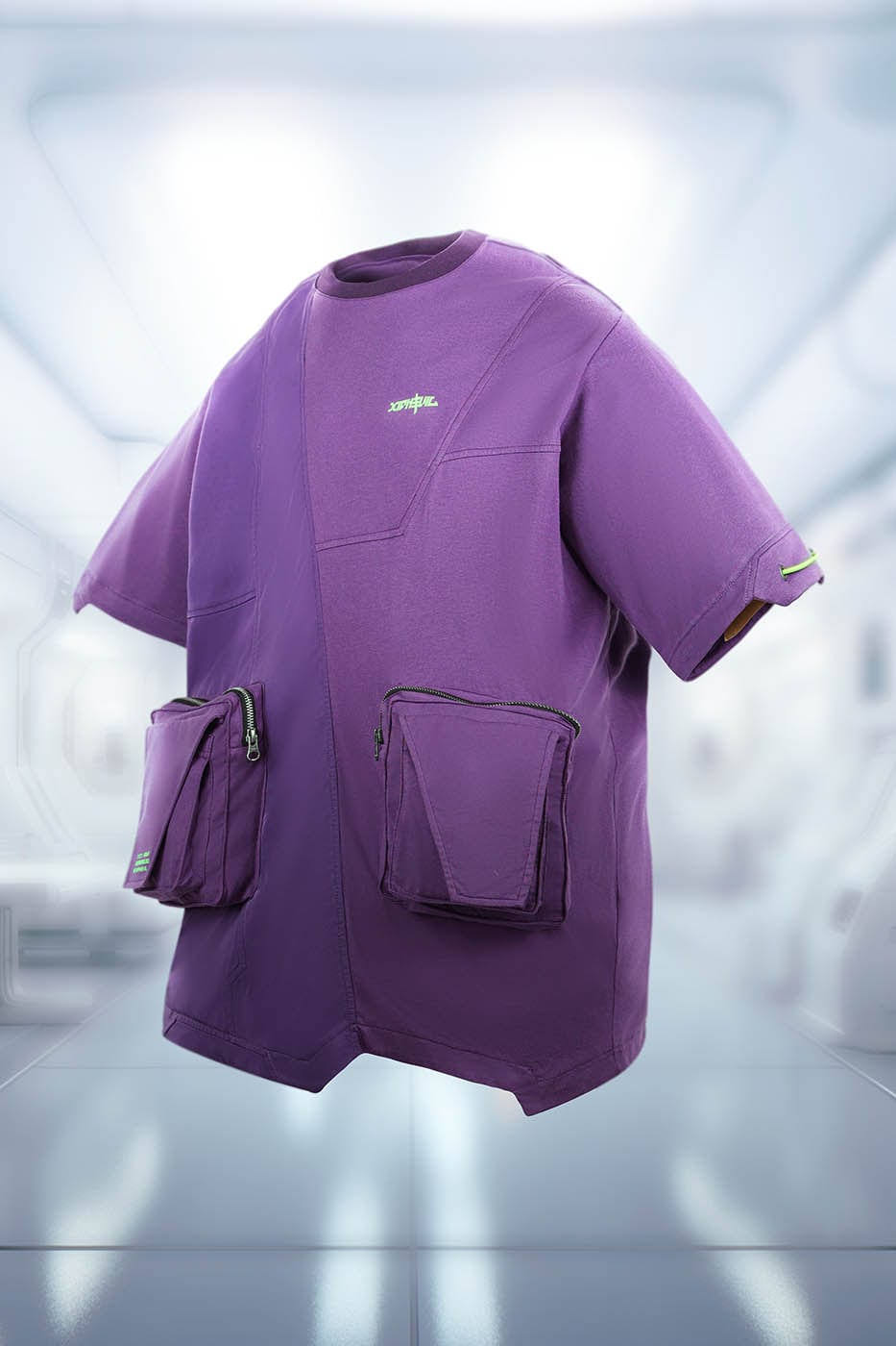 Purple Utility Cargo Pocket Tee