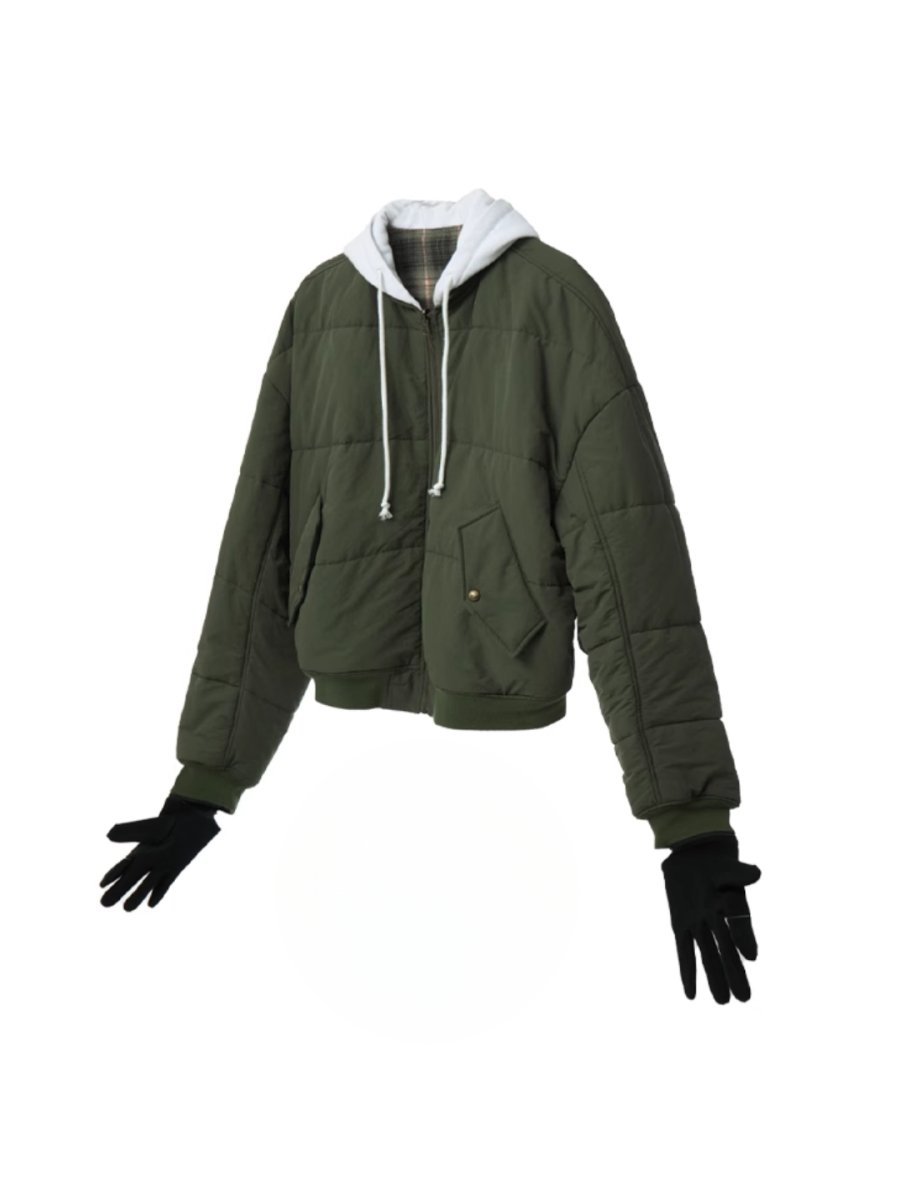 Reversible Olive Green Puffer Jacket