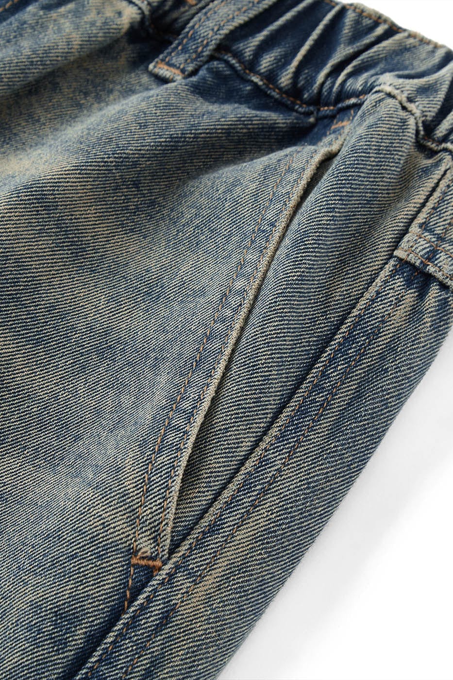 Multi-Pocket Faded Cargo Denim Jeans