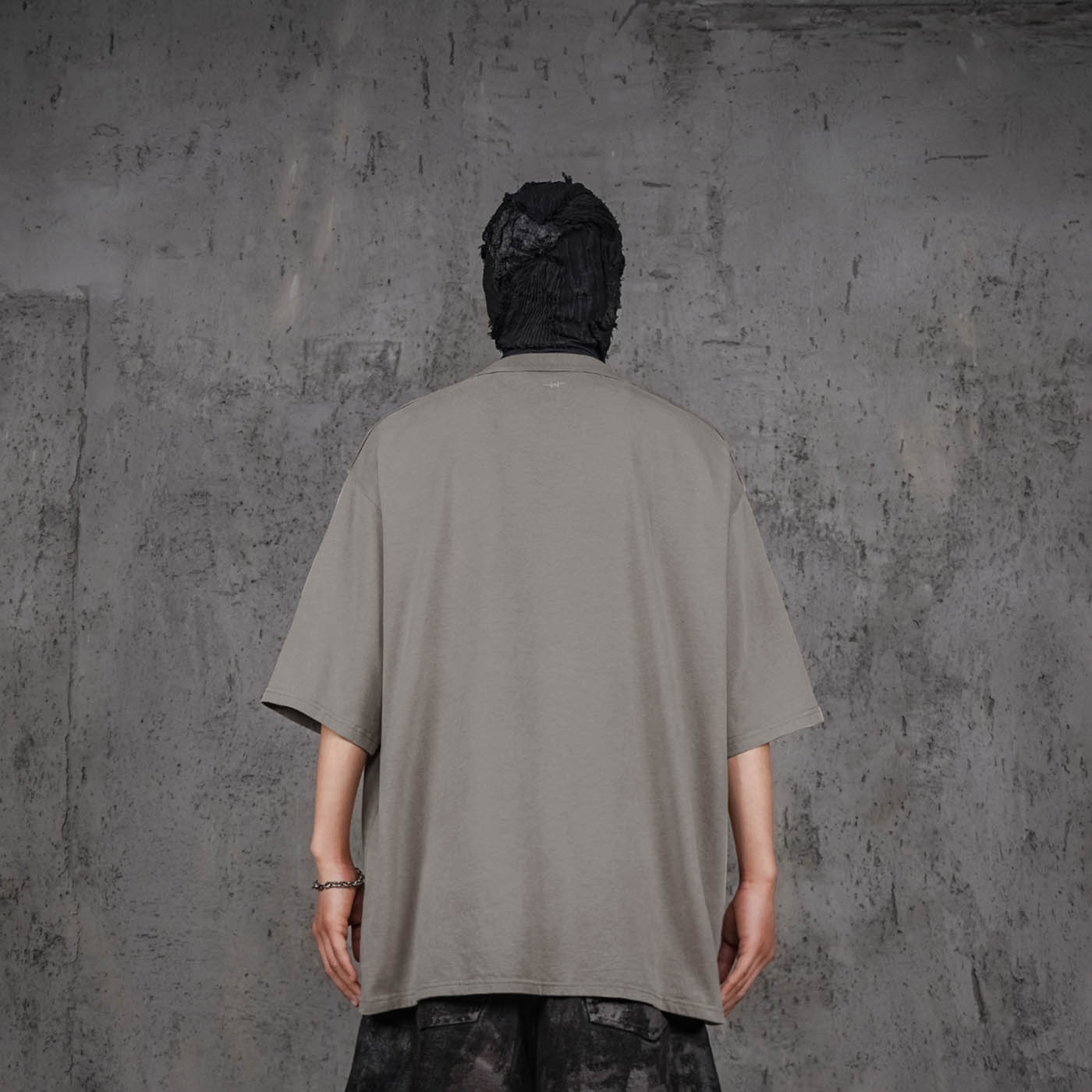 Stone Gray Oversized Army T-Shirt