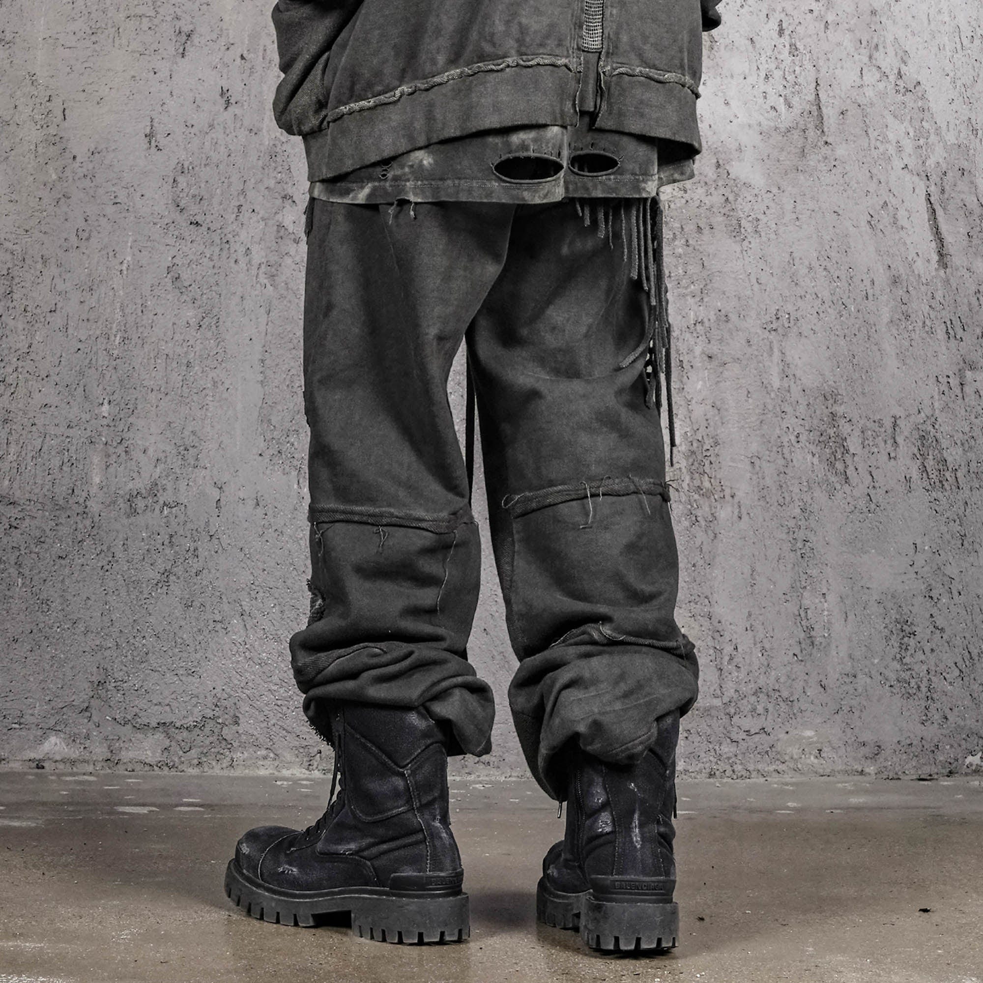 Dark Distressed Tactical Pants