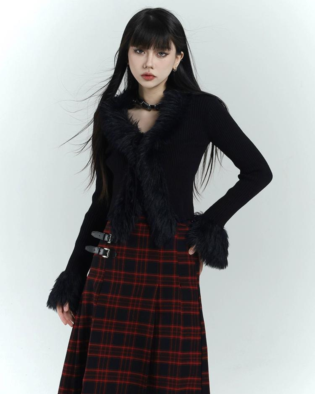 Gothic Fur Trim Cardigan