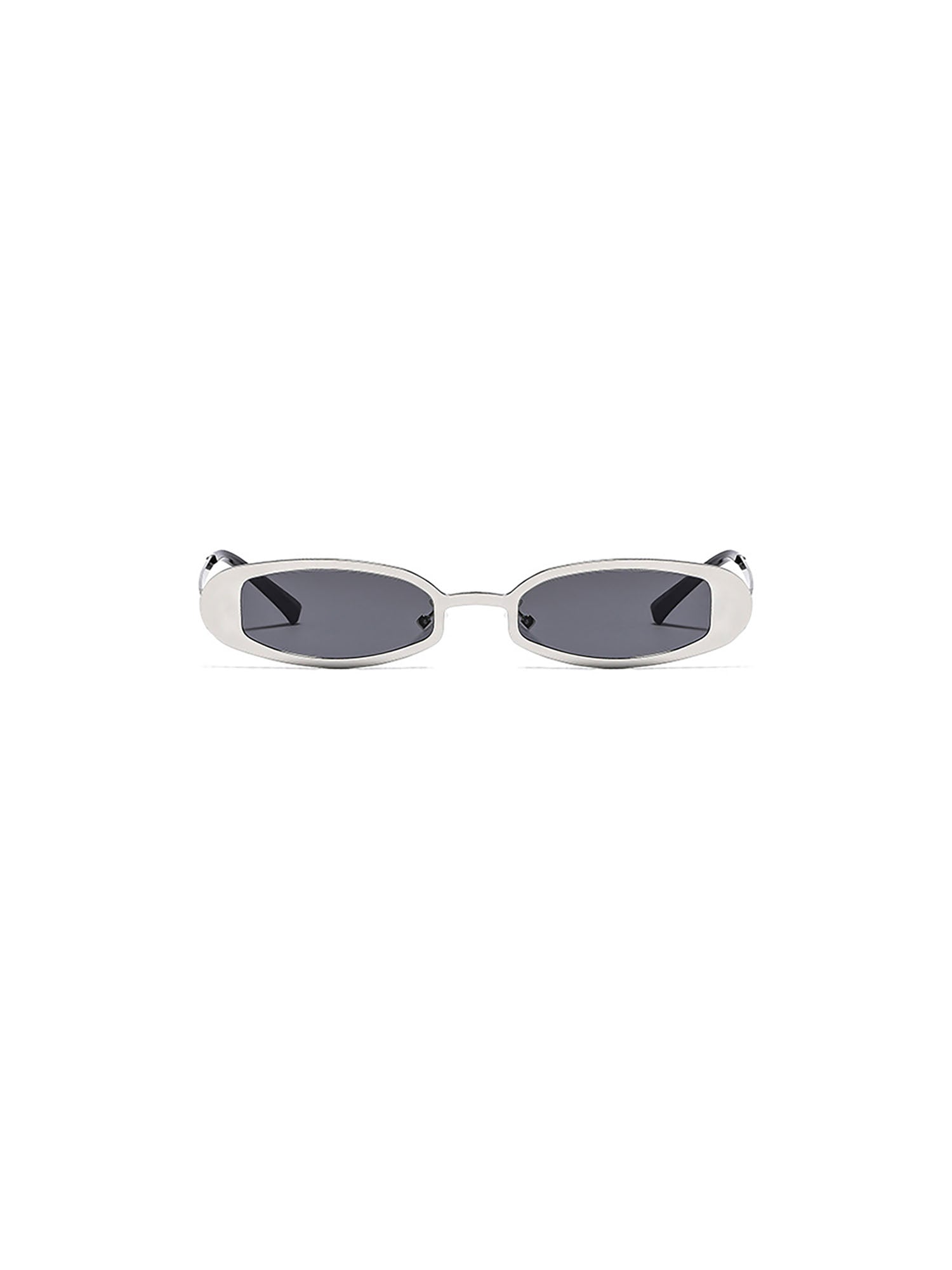 Polished-Brow Narrow Oval Sunglasses - view 3