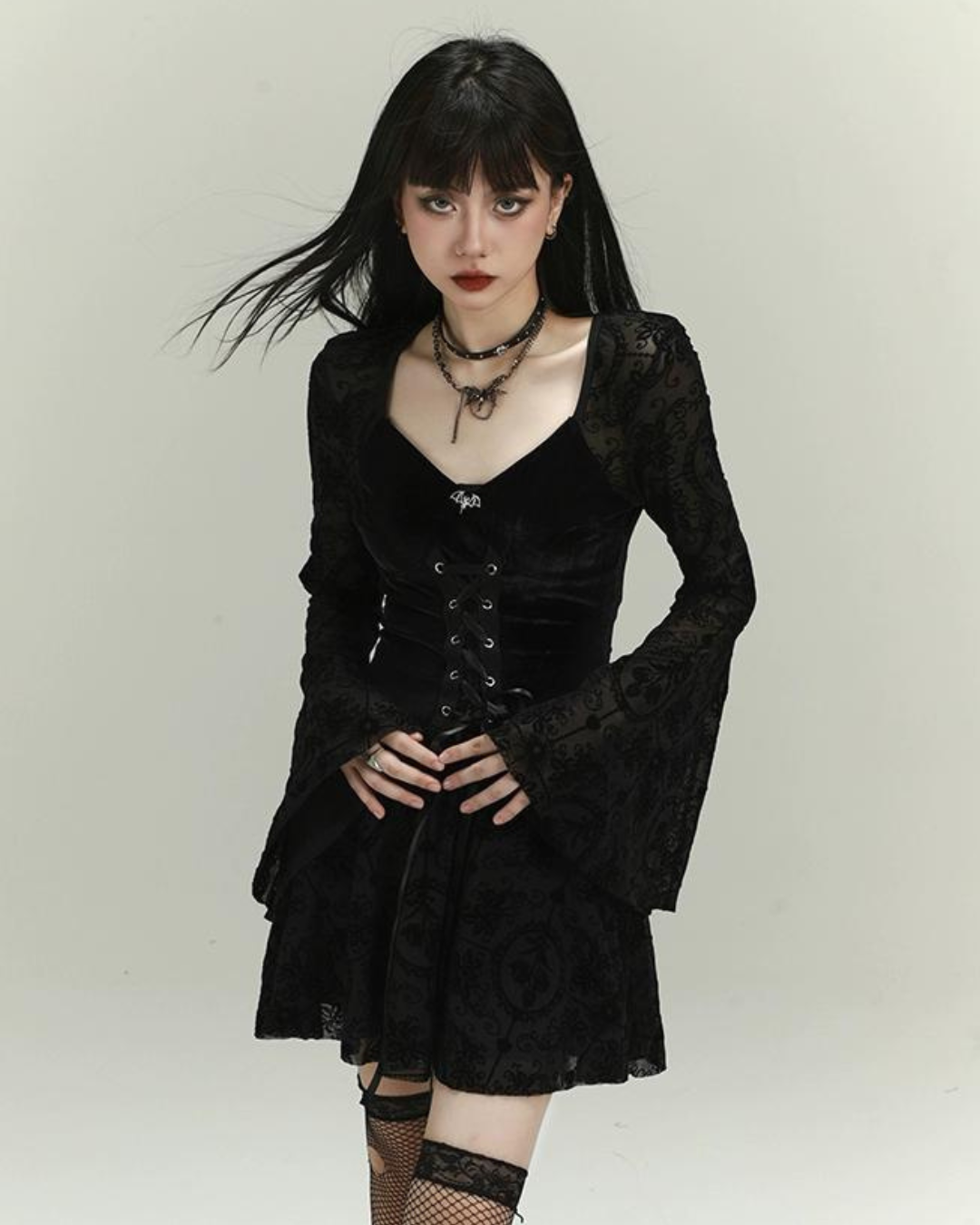 Gothic Lace Mini Dress