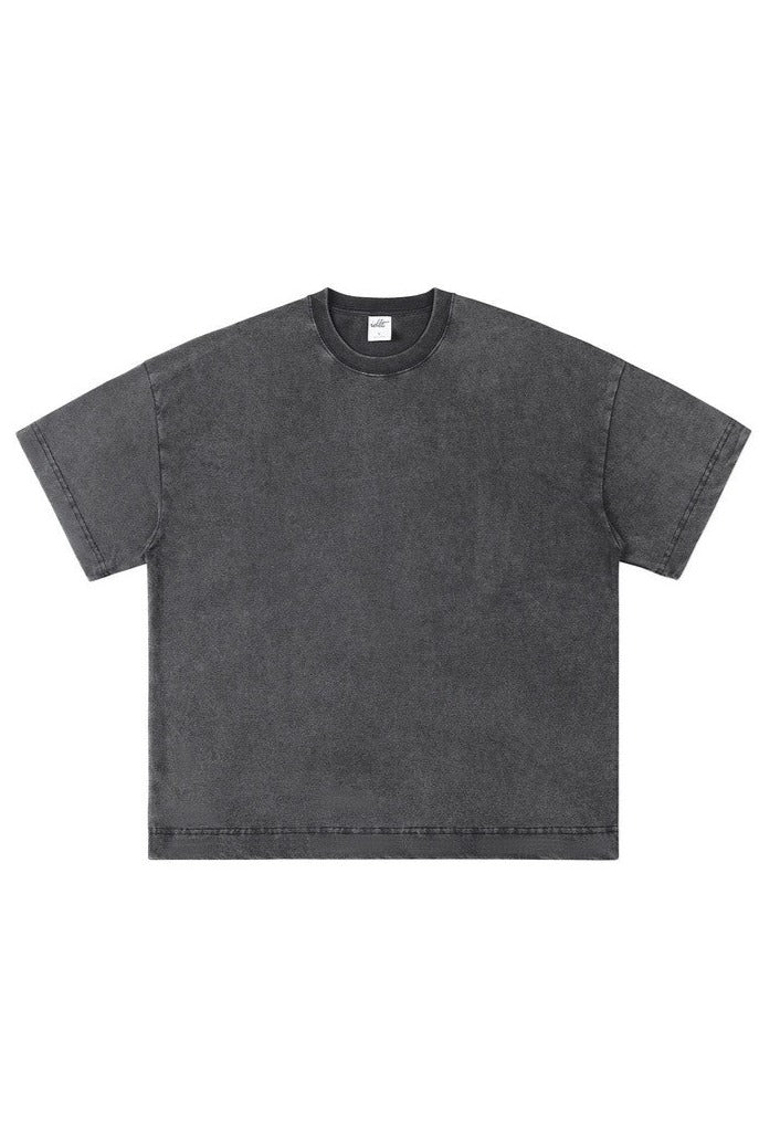 Oversized Tee with Fried Wash Effect - chiclara