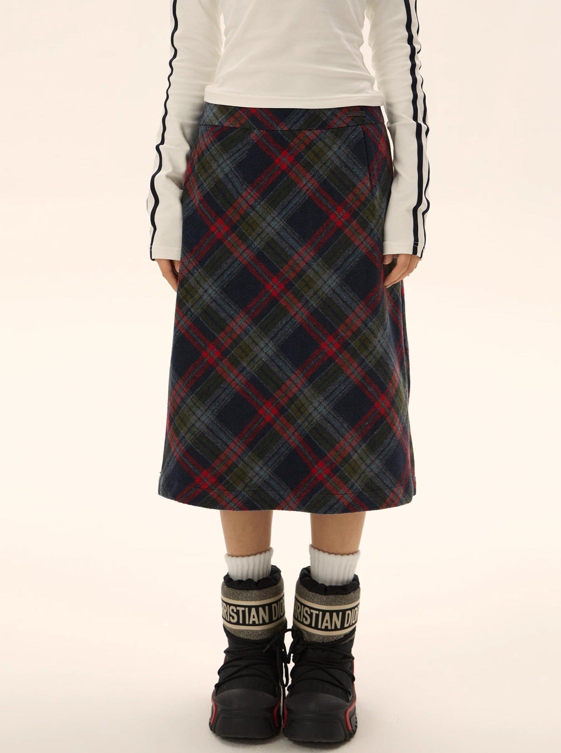 Classic Wool Check Mini Skirt - chiclara