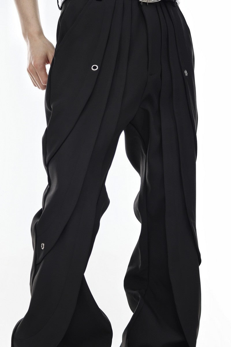 Pleated Flared Pants - chiclara