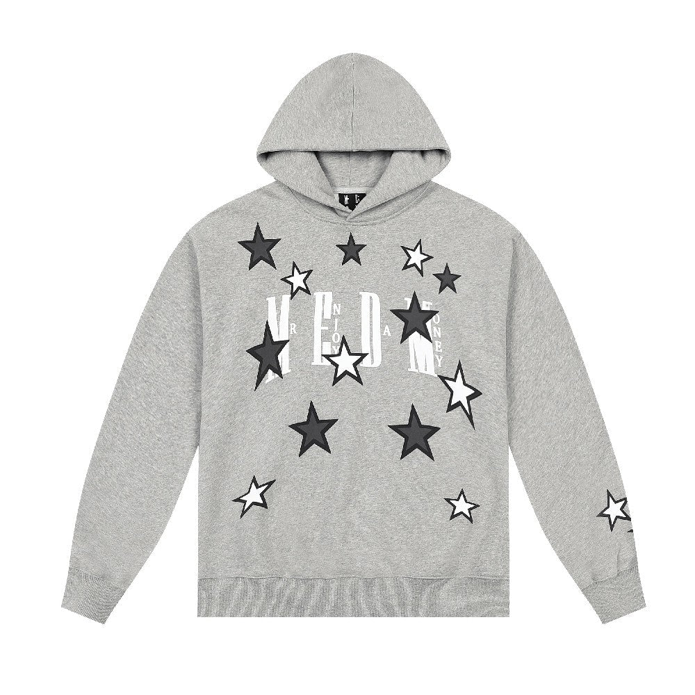 Hoodie with Stars Print Logo - chiclara