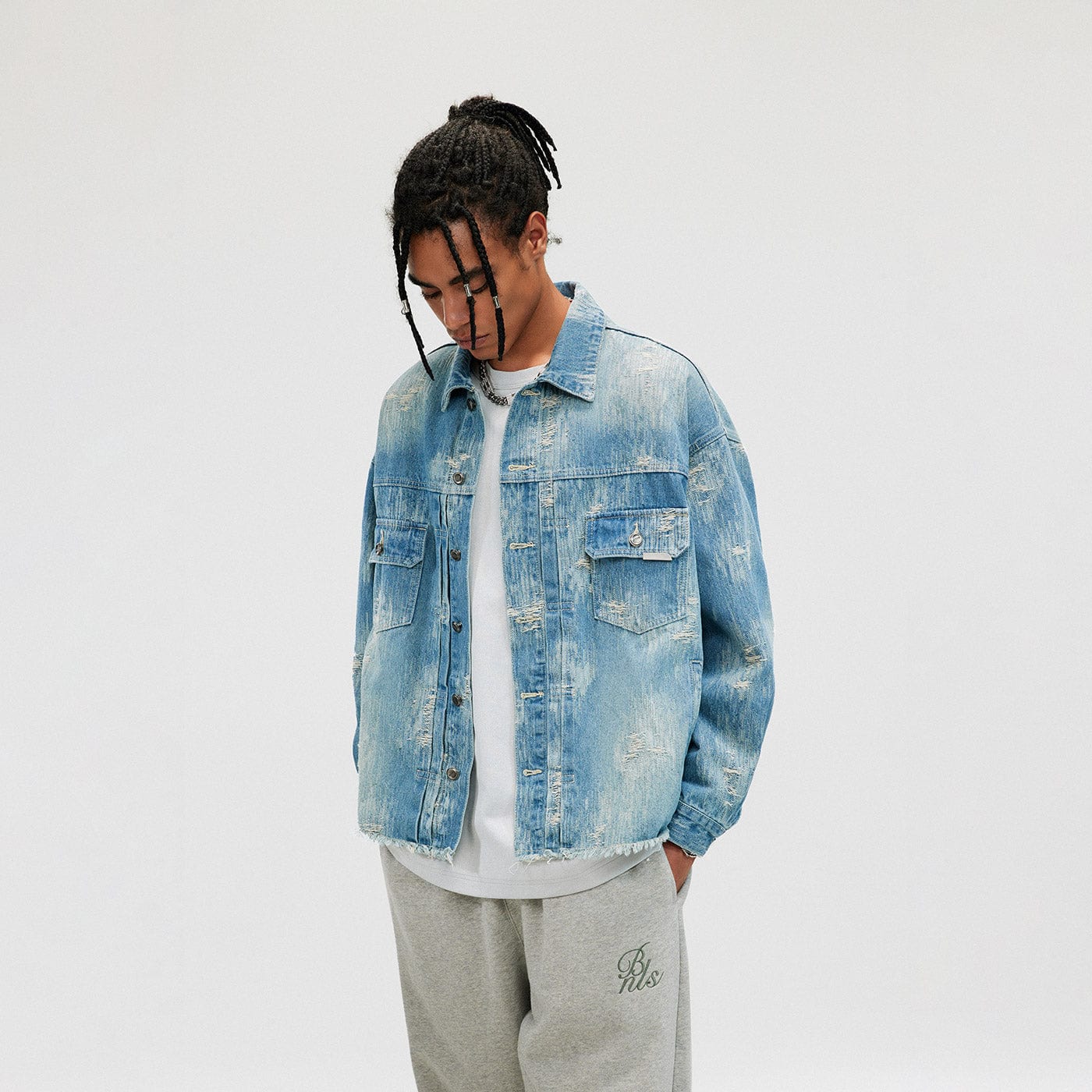 Raw-Edge Denim Jacket