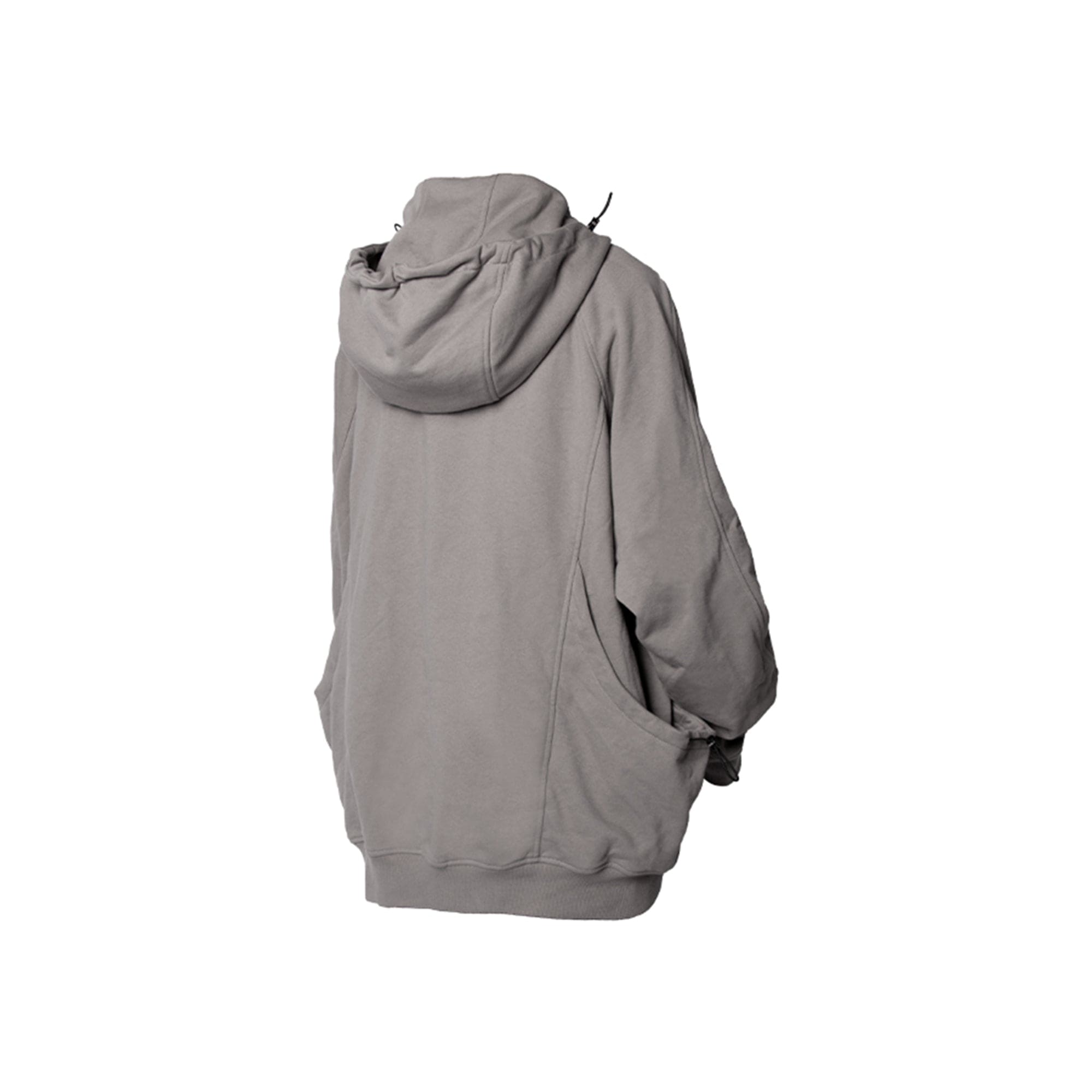 Spliced Zipper Grey Hoodie