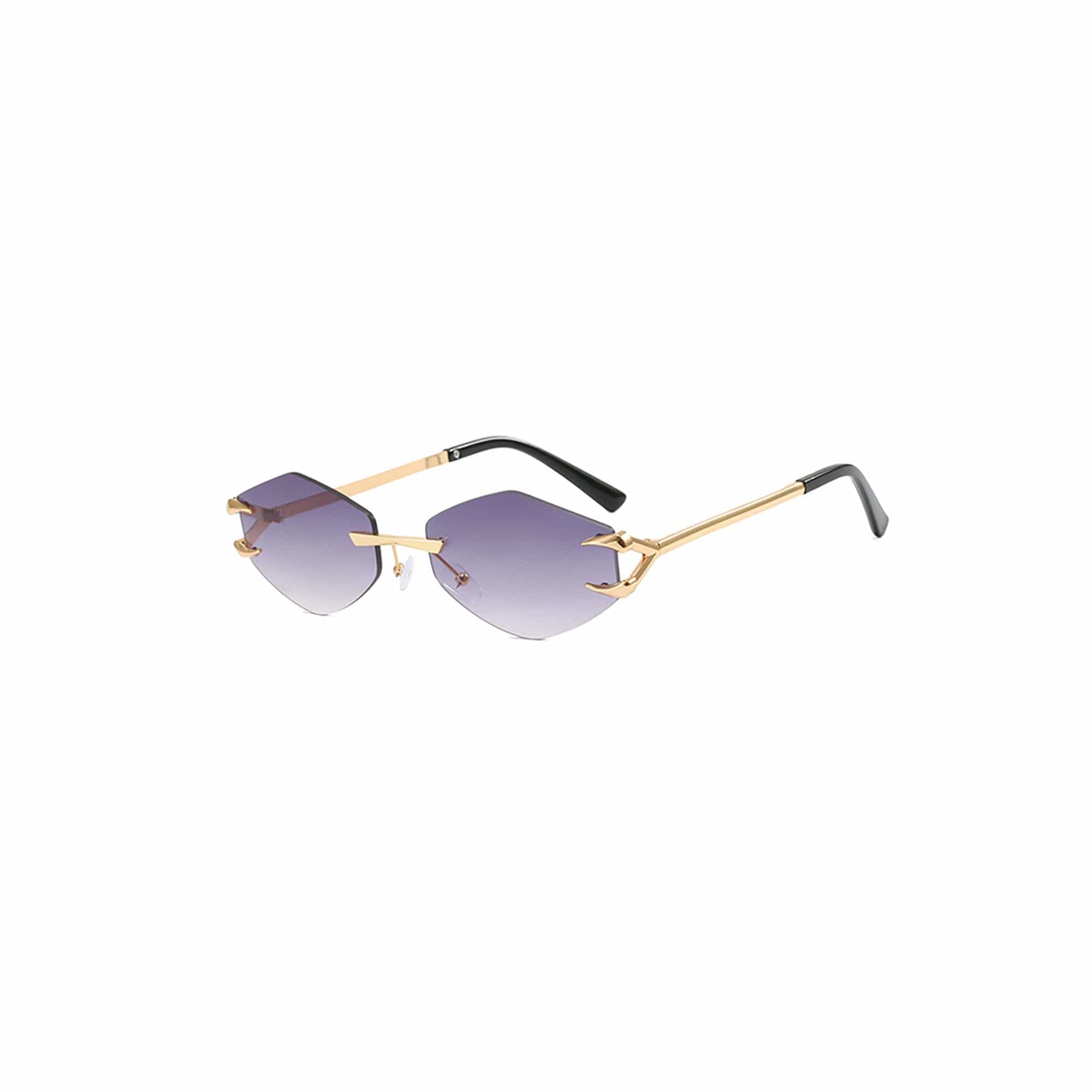 Claw-Temple Rimless Hexagon Sunglasses - view 2