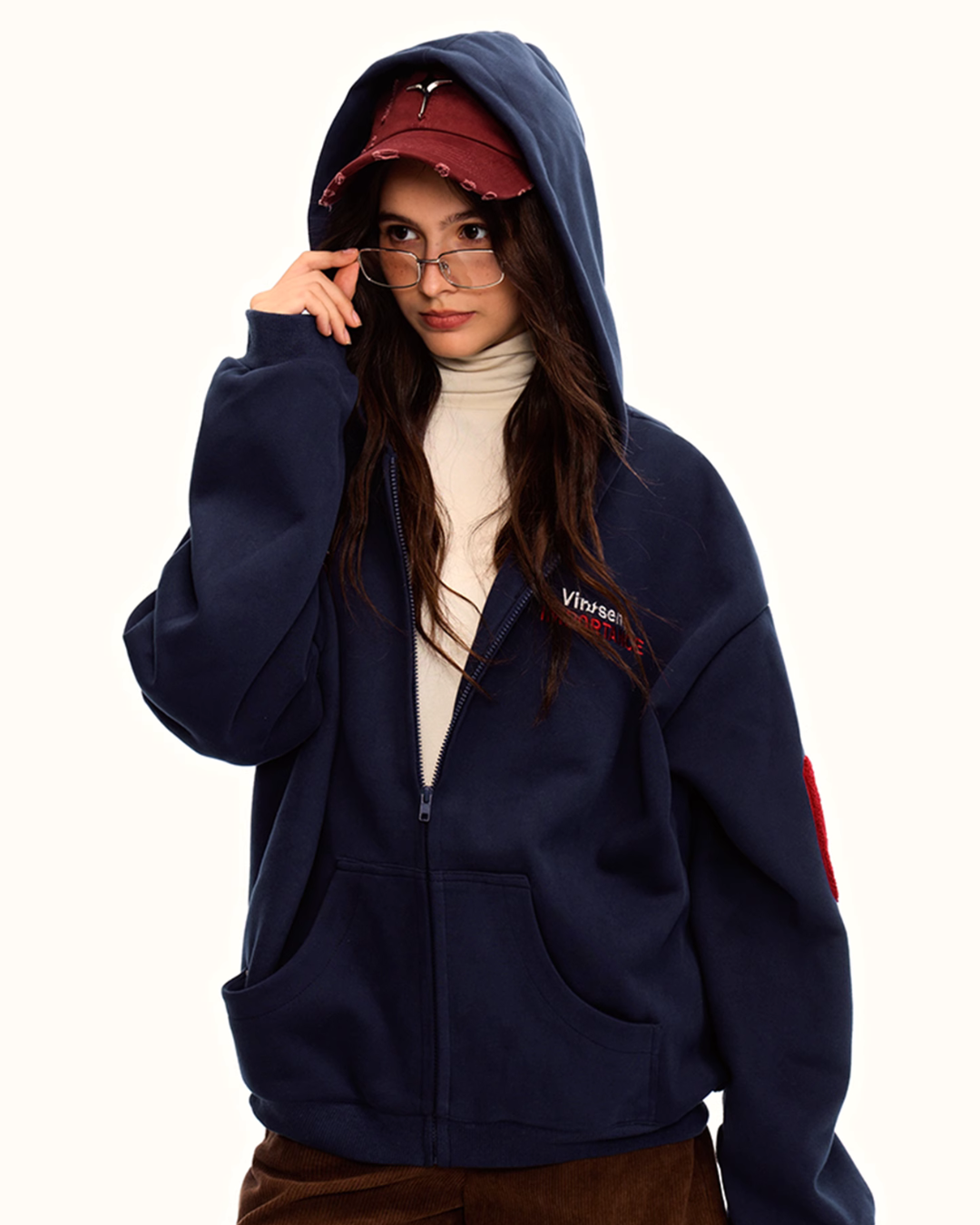 Unisex "Back Number" Zip Hoodie Jacket