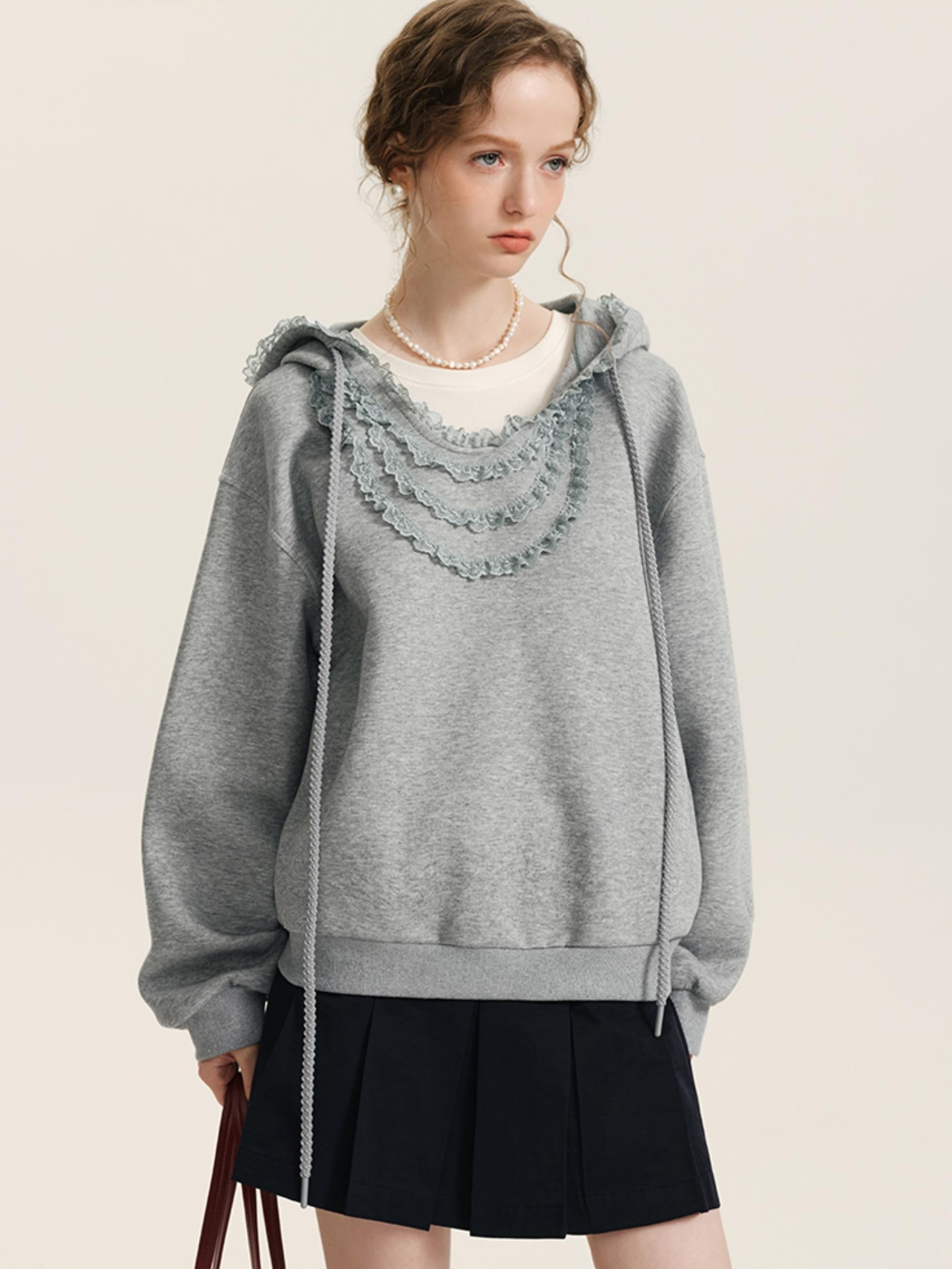 Whimsical Ruffles Hooded Sweatshirt Set