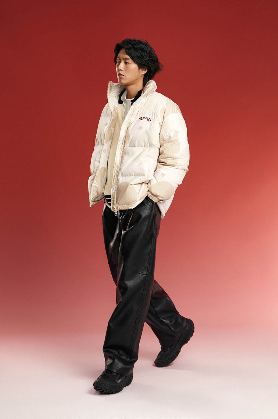 Spliced Faux Leather Pants