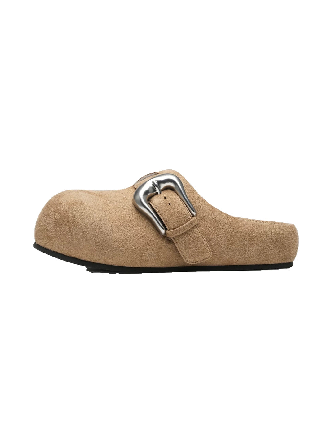 Rounded-Toe Buckle-Accent Slip-On Mules - view 6
