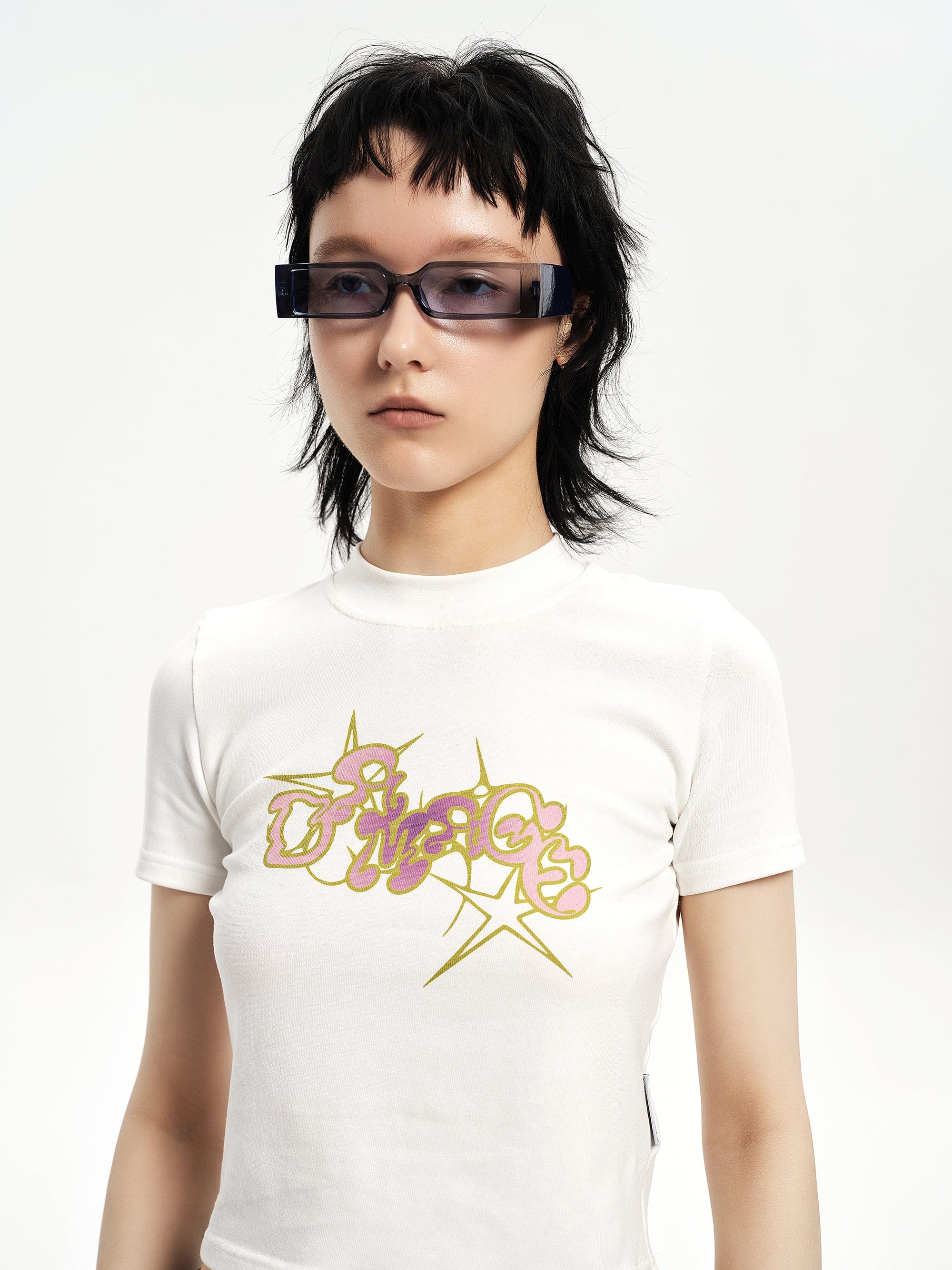 Chunky-Temple Narrow Rectangle Sunglasses - view 12